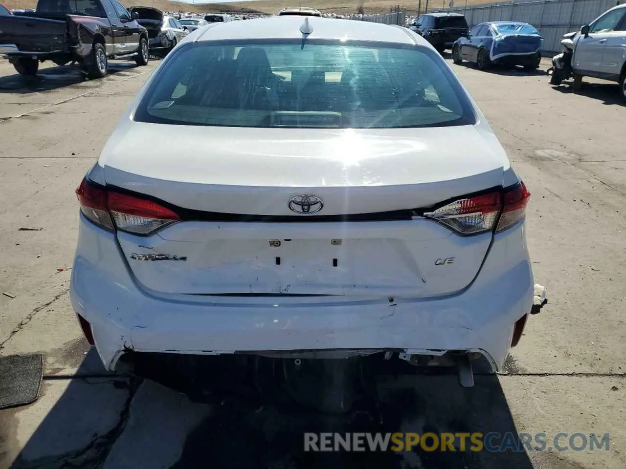 6 fotografías del automóvil dañado 5YFEPMAE1MP246716 TOYOTA COROLLA 2021