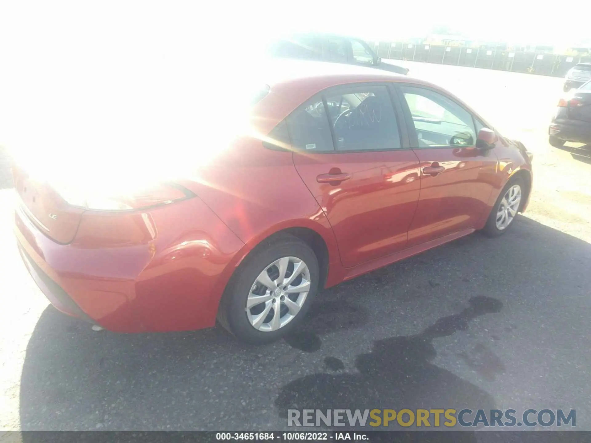 4 fotografías del automóvil dañado 5YFEPMAE1MP252533 TOYOTA COROLLA 2021