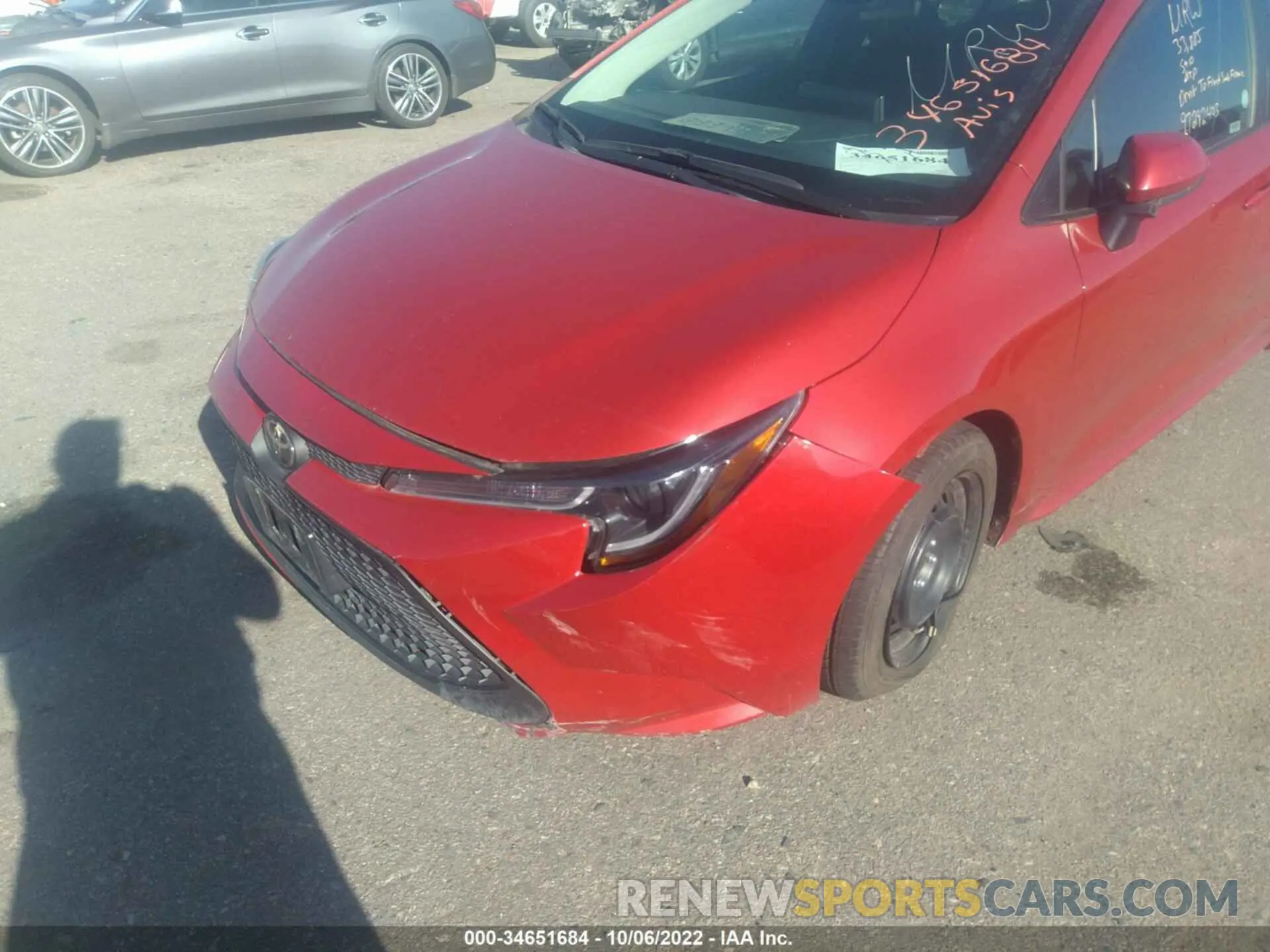 6 fotografías del automóvil dañado 5YFEPMAE1MP252533 TOYOTA COROLLA 2021