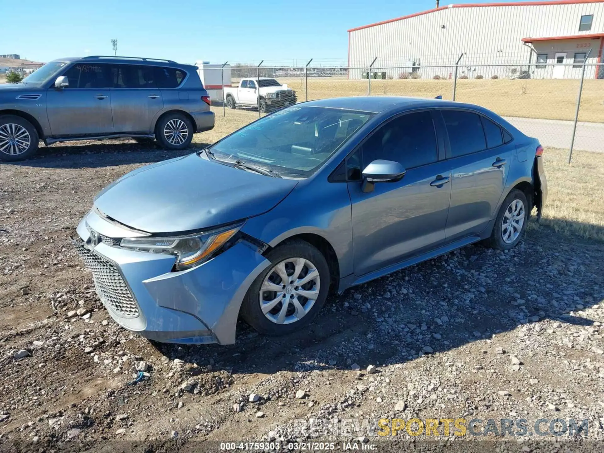 2 fotografías del automóvil dañado 5YFEPMAE2MP153140 TOYOTA COROLLA 2021