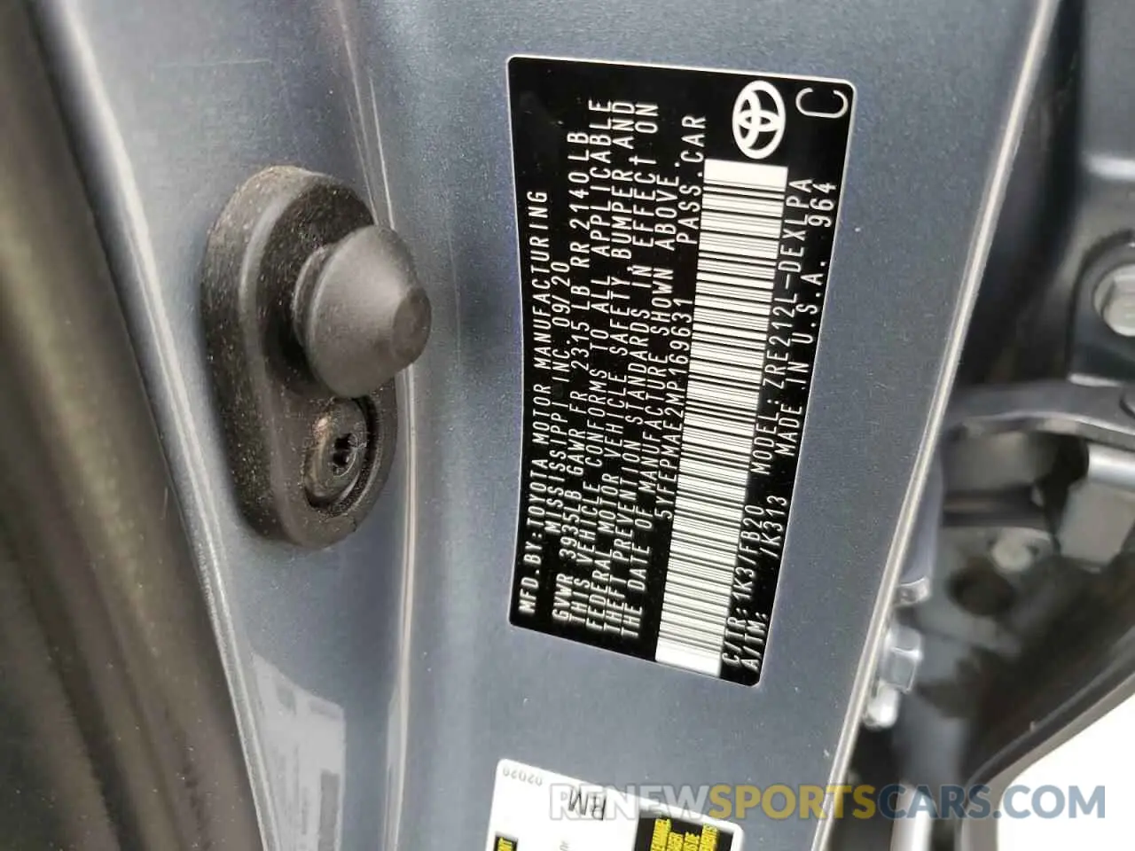 14 fotografías del automóvil dañado 5YFEPMAE2MP169631 TOYOTA COROLLA 2021