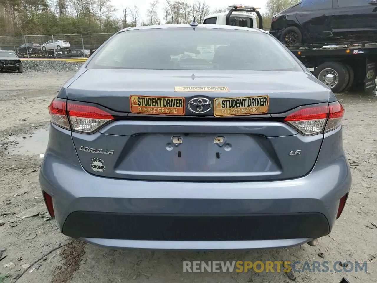 6 fotografías del automóvil dañado 5YFEPMAE2MP169631 TOYOTA COROLLA 2021