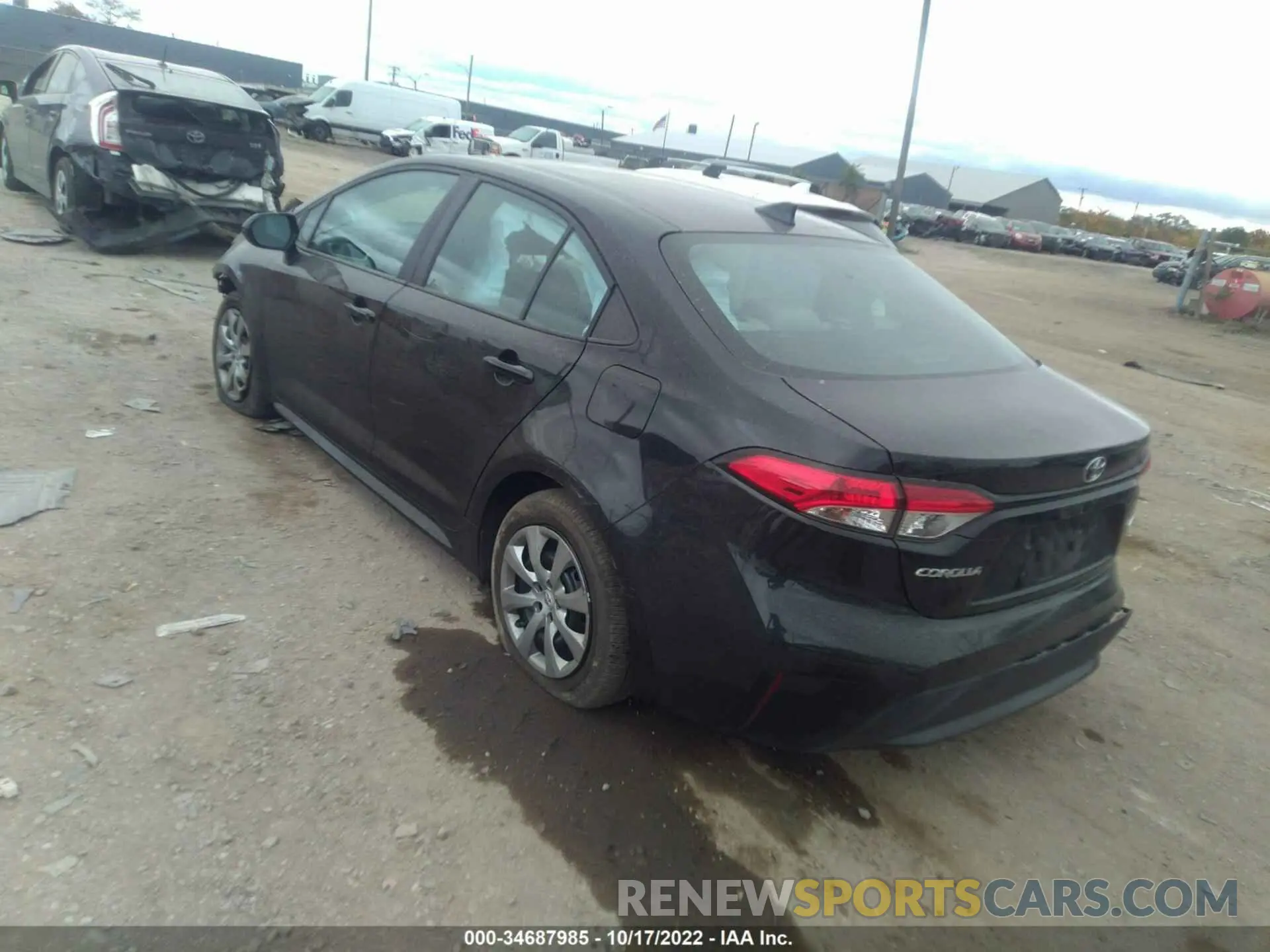 3 fotografías del automóvil dañado 5YFEPMAE2MP198353 TOYOTA COROLLA 2021