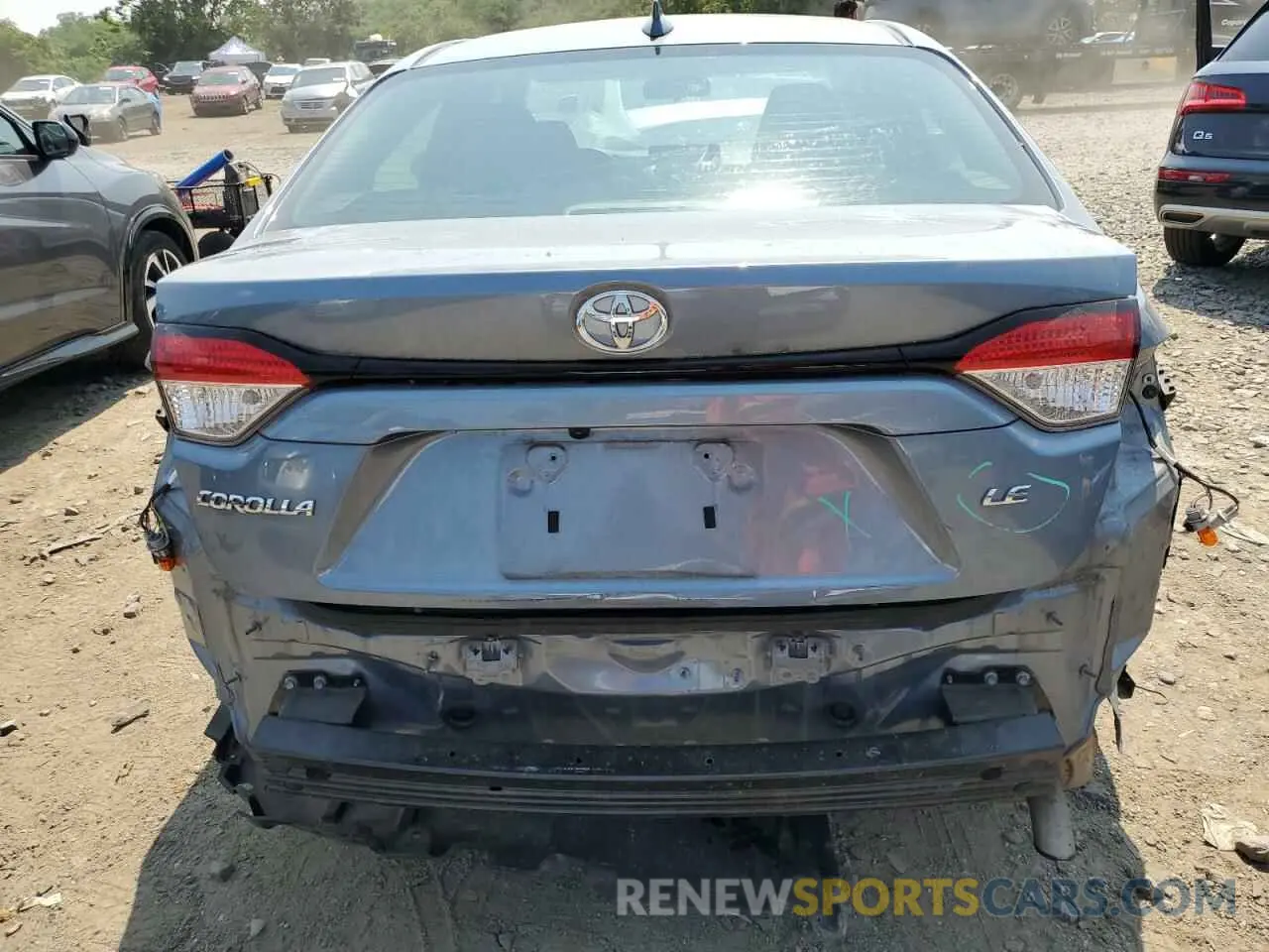 6 fotografías del automóvil dañado 5YFEPMAE3MP160176 TOYOTA COROLLA 2021