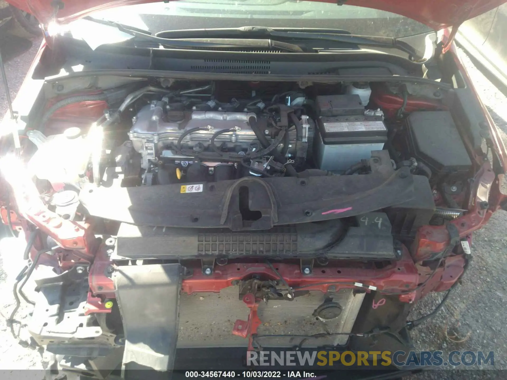 10 fotografías del automóvil dañado 5YFEPMAE3MP250735 TOYOTA COROLLA 2021