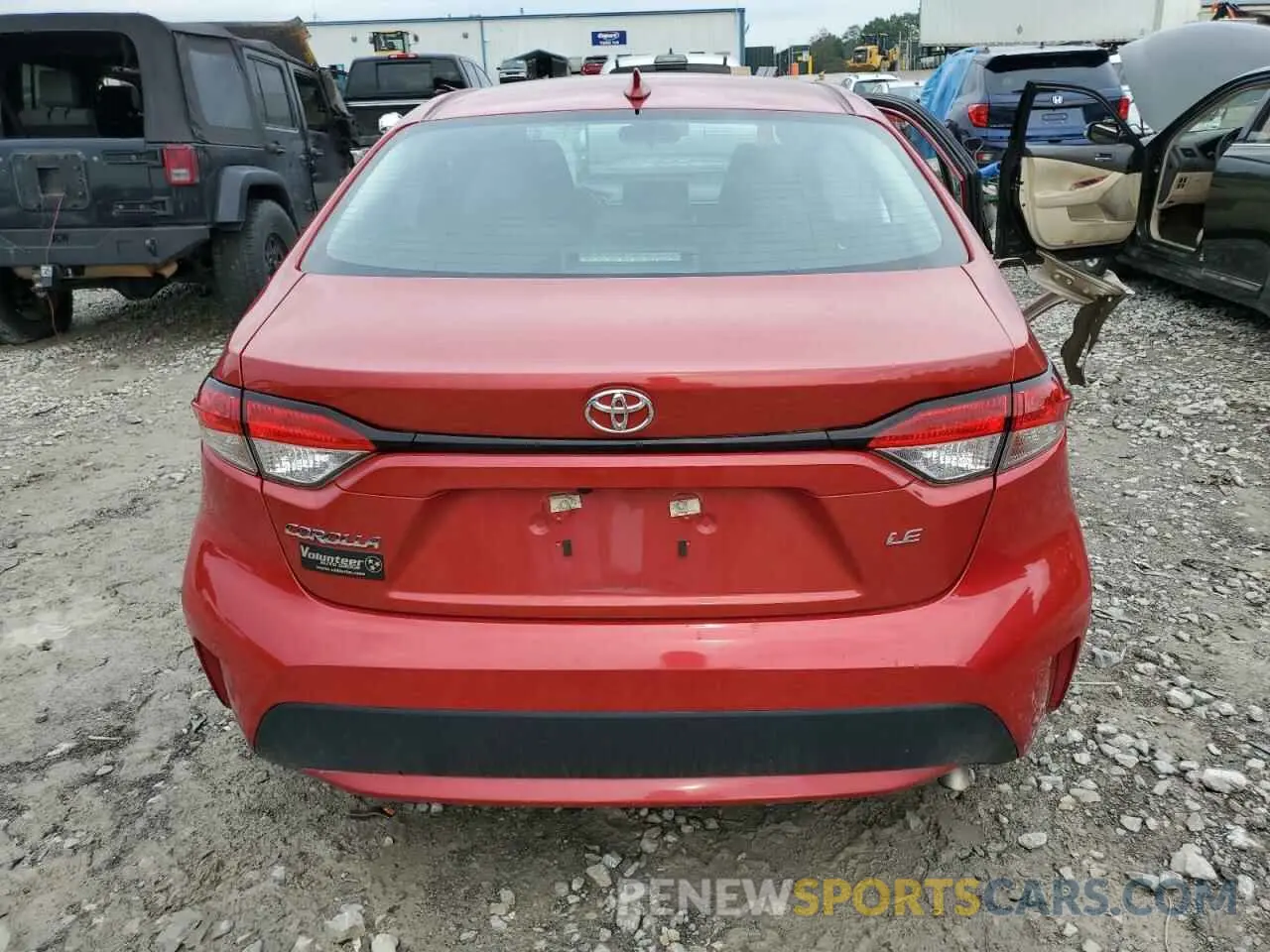 6 fotografías del automóvil dañado 5YFEPMAE4MP182526 TOYOTA COROLLA 2021