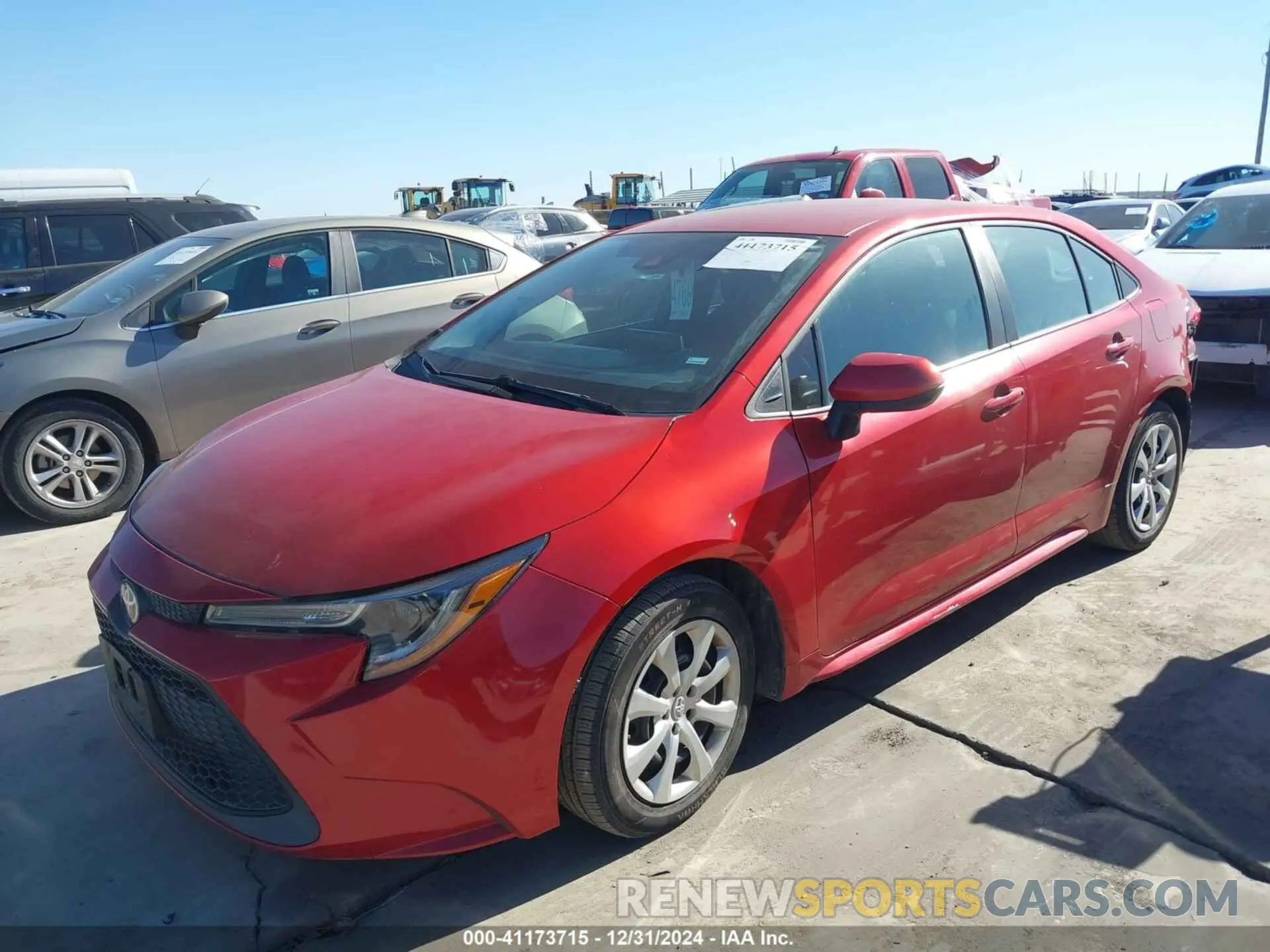 2 fotografías del automóvil dañado 5YFEPMAE4MP184096 TOYOTA COROLLA 2021