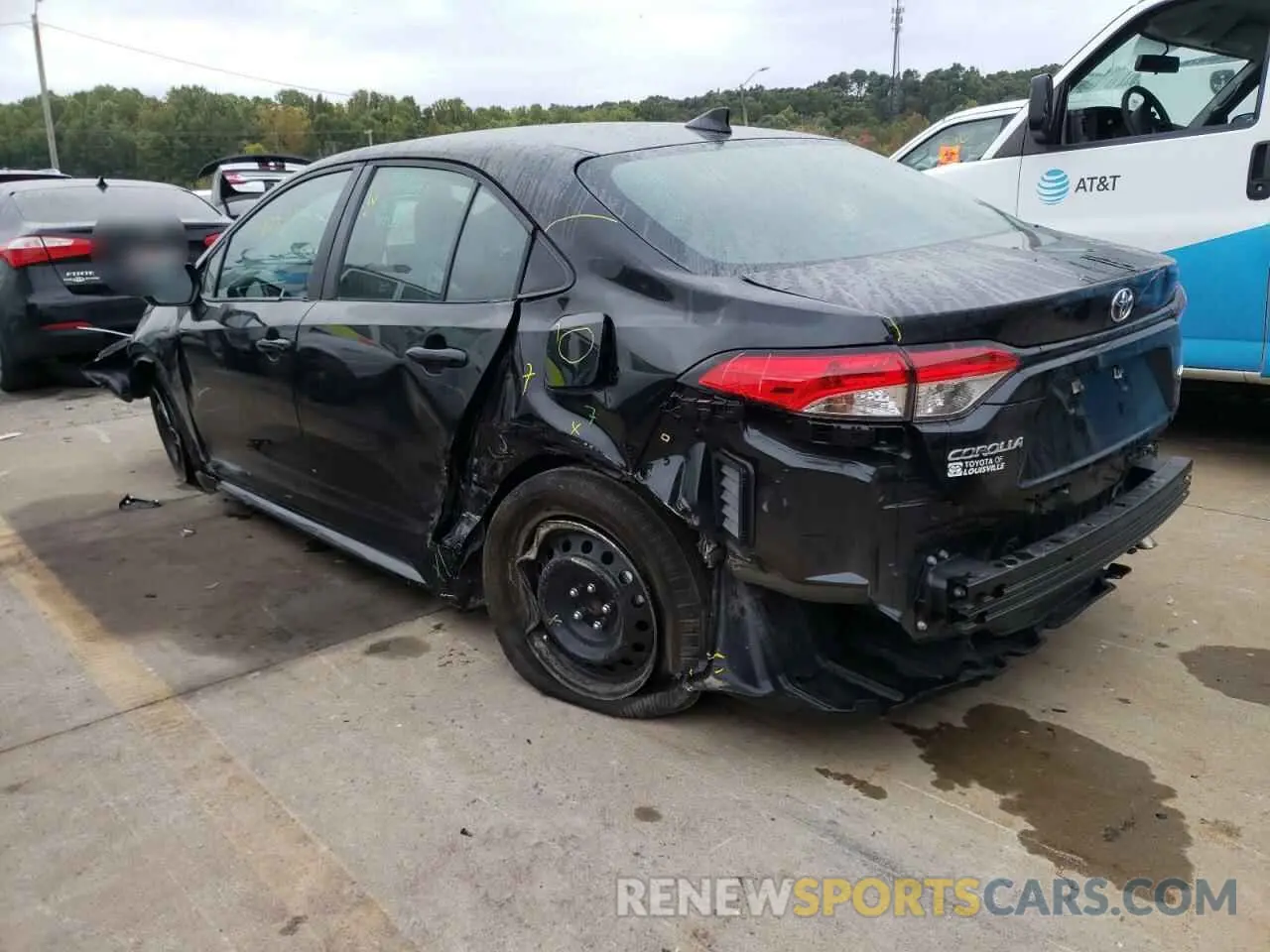 3 fotografías del automóvil dañado 5YFEPMAE4MP227139 TOYOTA COROLLA 2021