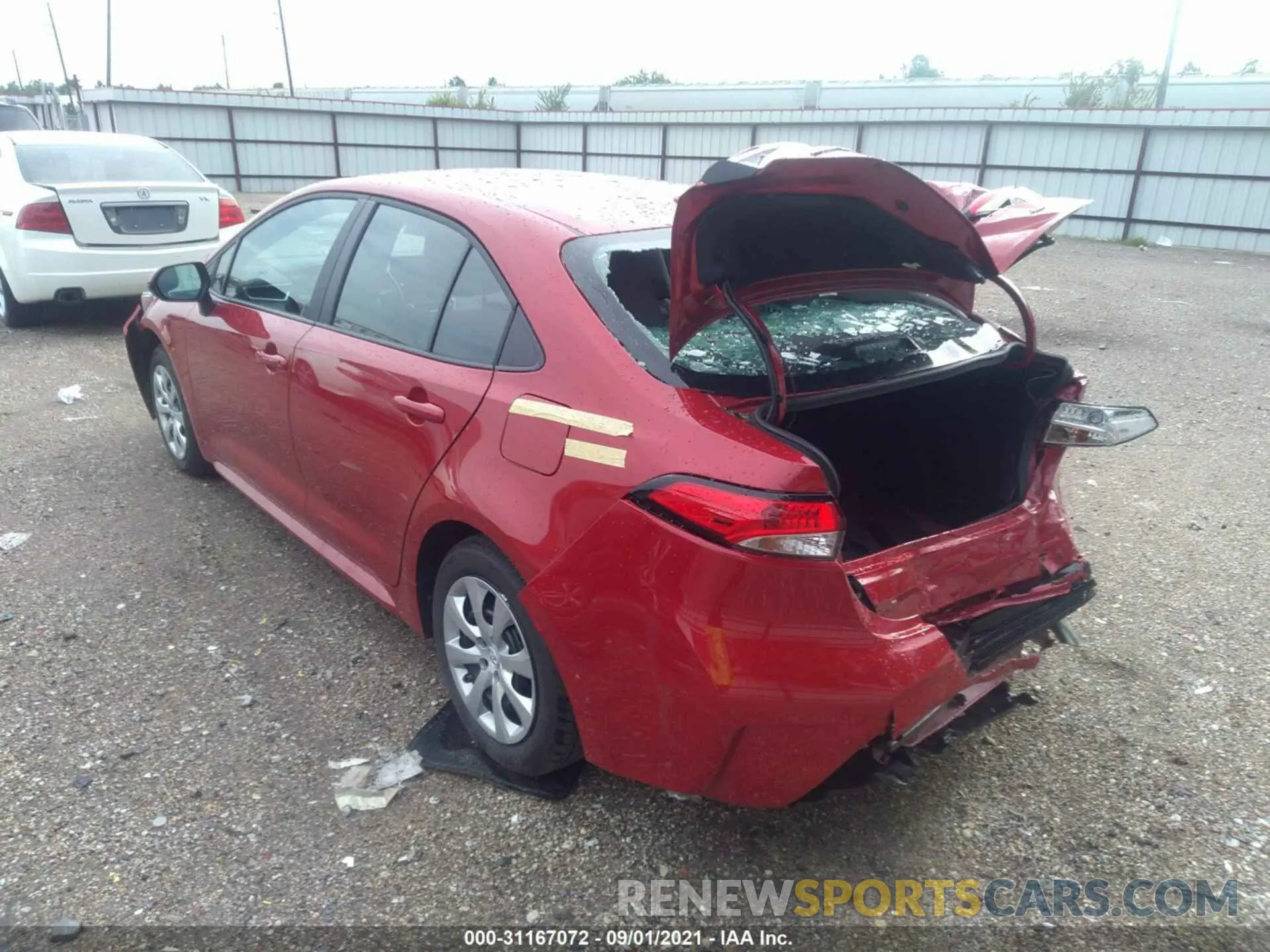 3 fotografías del automóvil dañado 5YFEPMAE4MP238030 TOYOTA COROLLA 2021