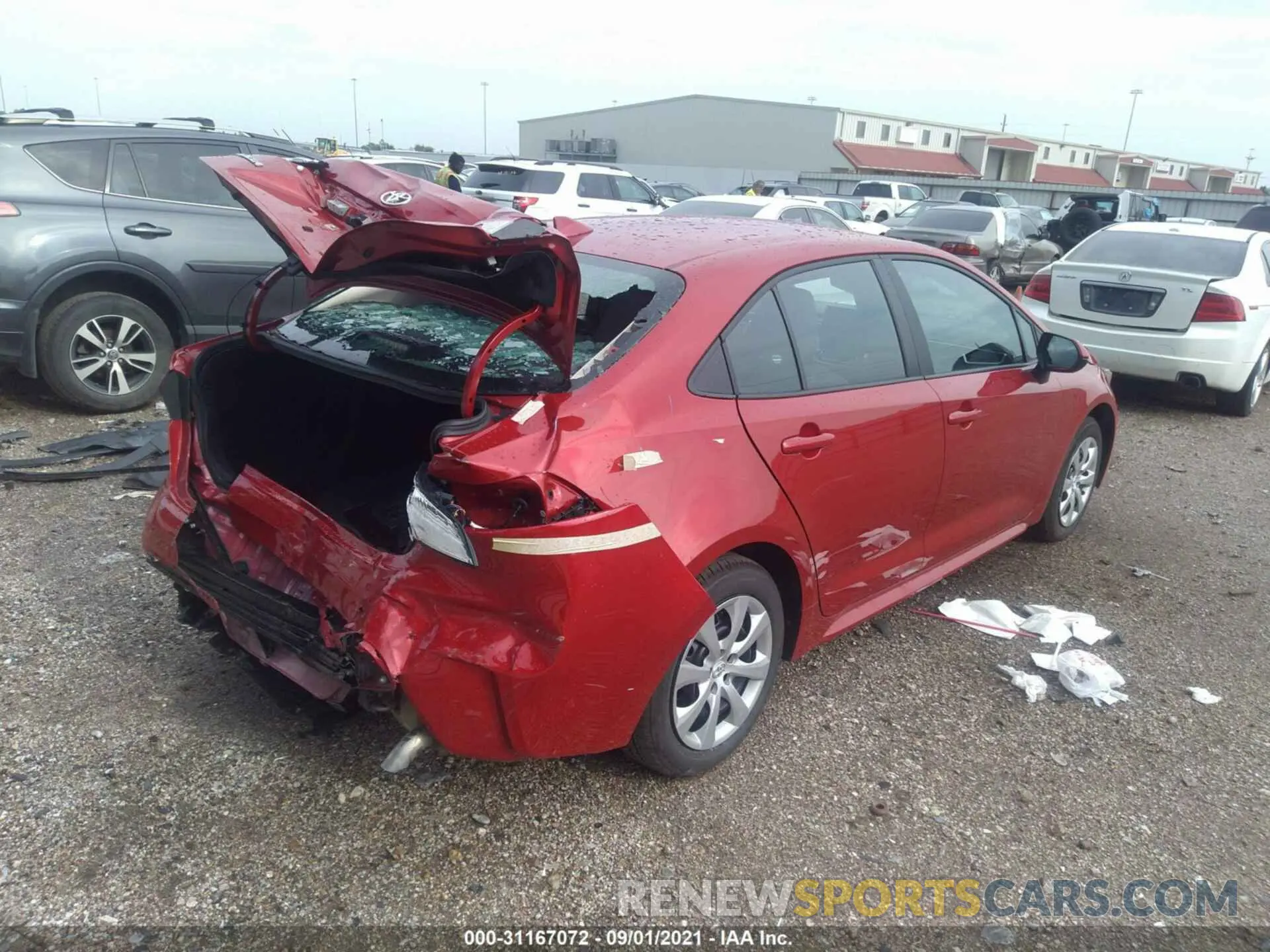 4 fotografías del automóvil dañado 5YFEPMAE4MP238030 TOYOTA COROLLA 2021