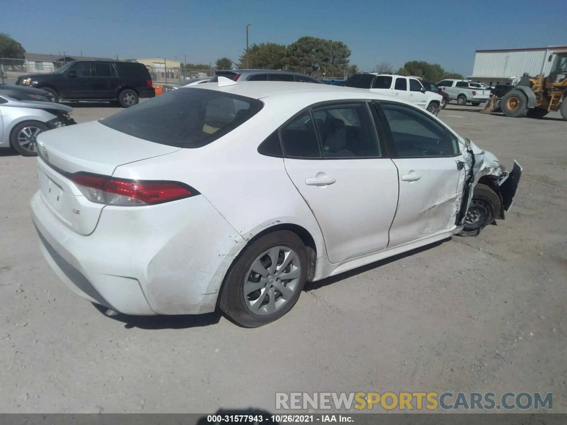 4 fotografías del automóvil dañado 5YFEPMAE4MP263087 TOYOTA COROLLA 2021