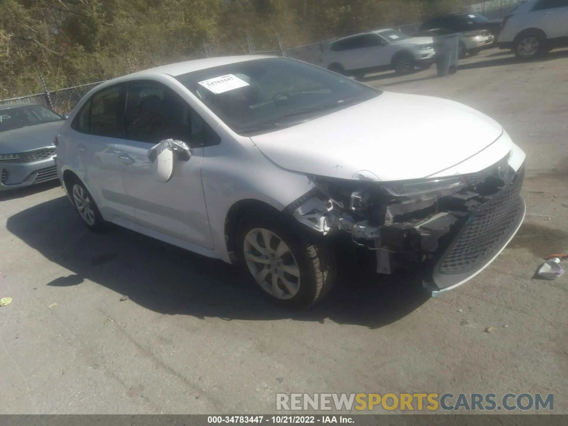 1 fotografías del automóvil dañado 5YFEPMAE6MP184102 TOYOTA COROLLA 2021