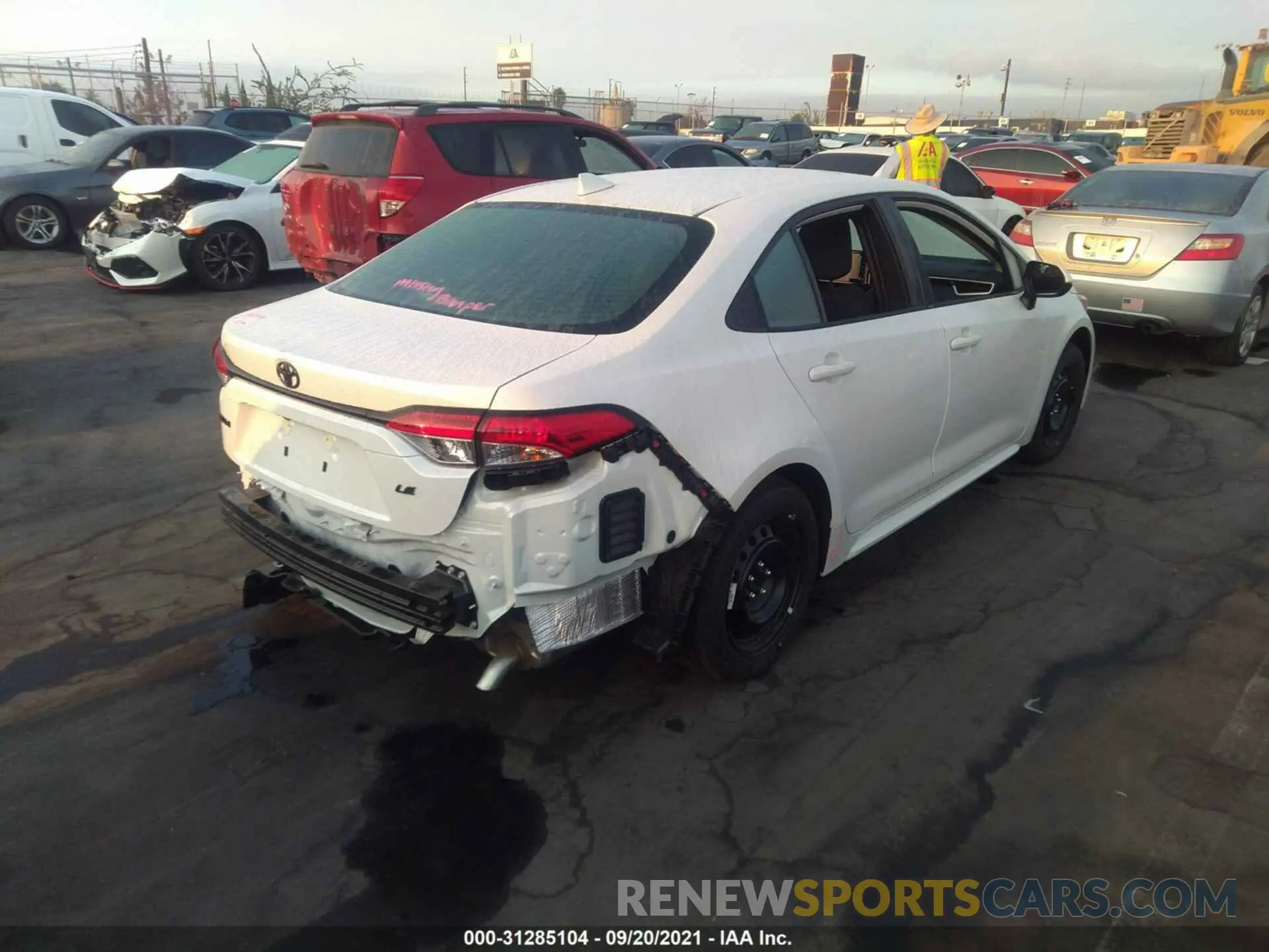 4 fotografías del automóvil dañado 5YFEPMAE6MP252091 TOYOTA COROLLA 2021