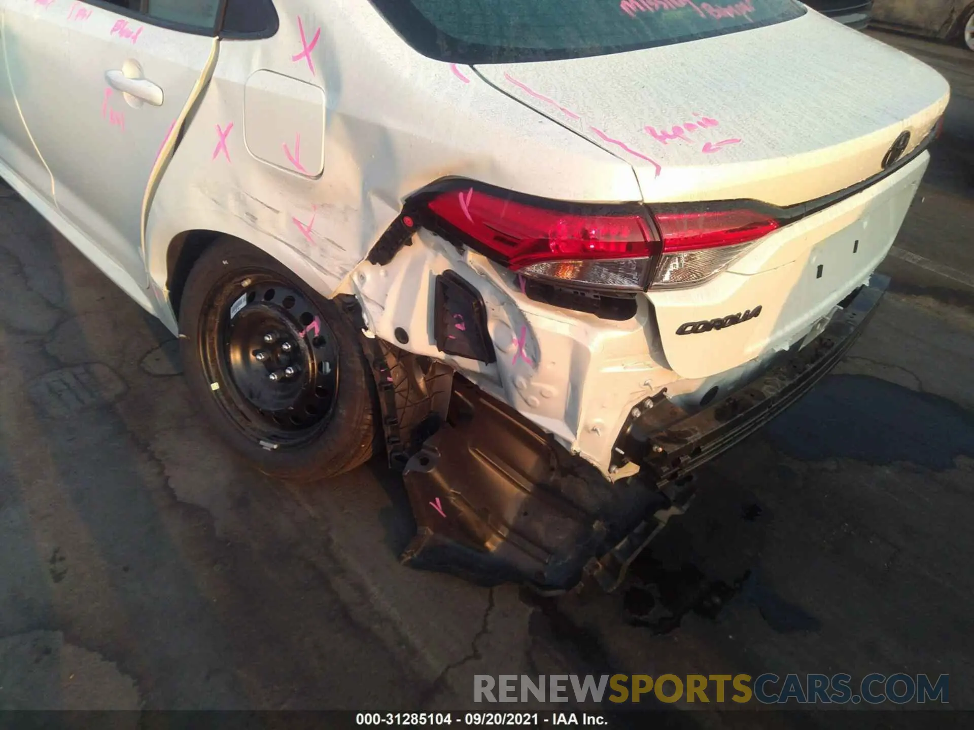 6 fotografías del automóvil dañado 5YFEPMAE6MP252091 TOYOTA COROLLA 2021