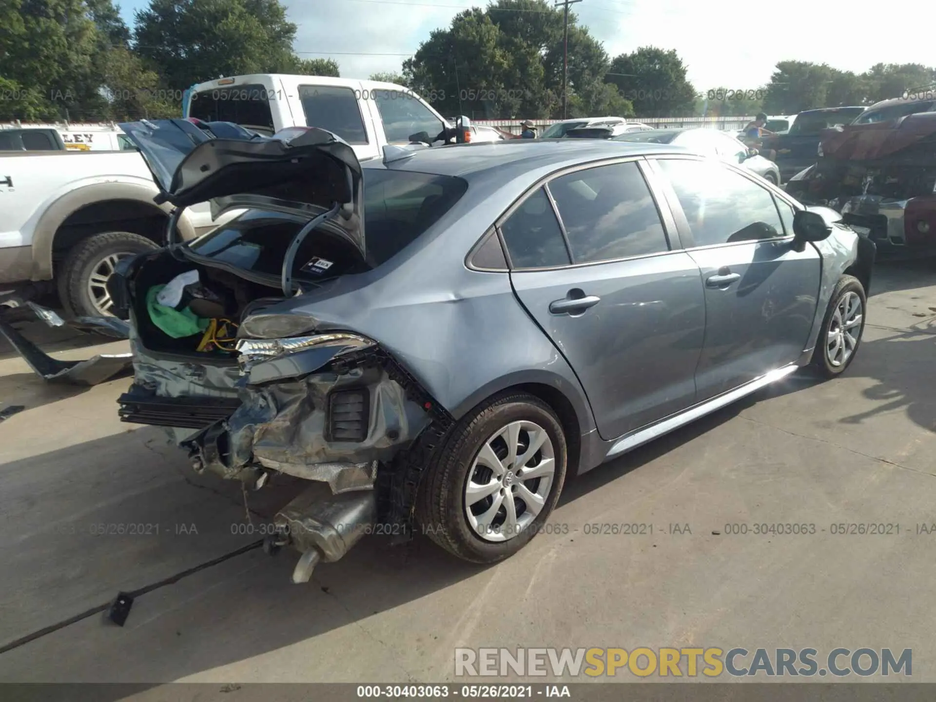 4 fotografías del automóvil dañado 5YFEPMAE7MP173514 TOYOTA COROLLA 2021