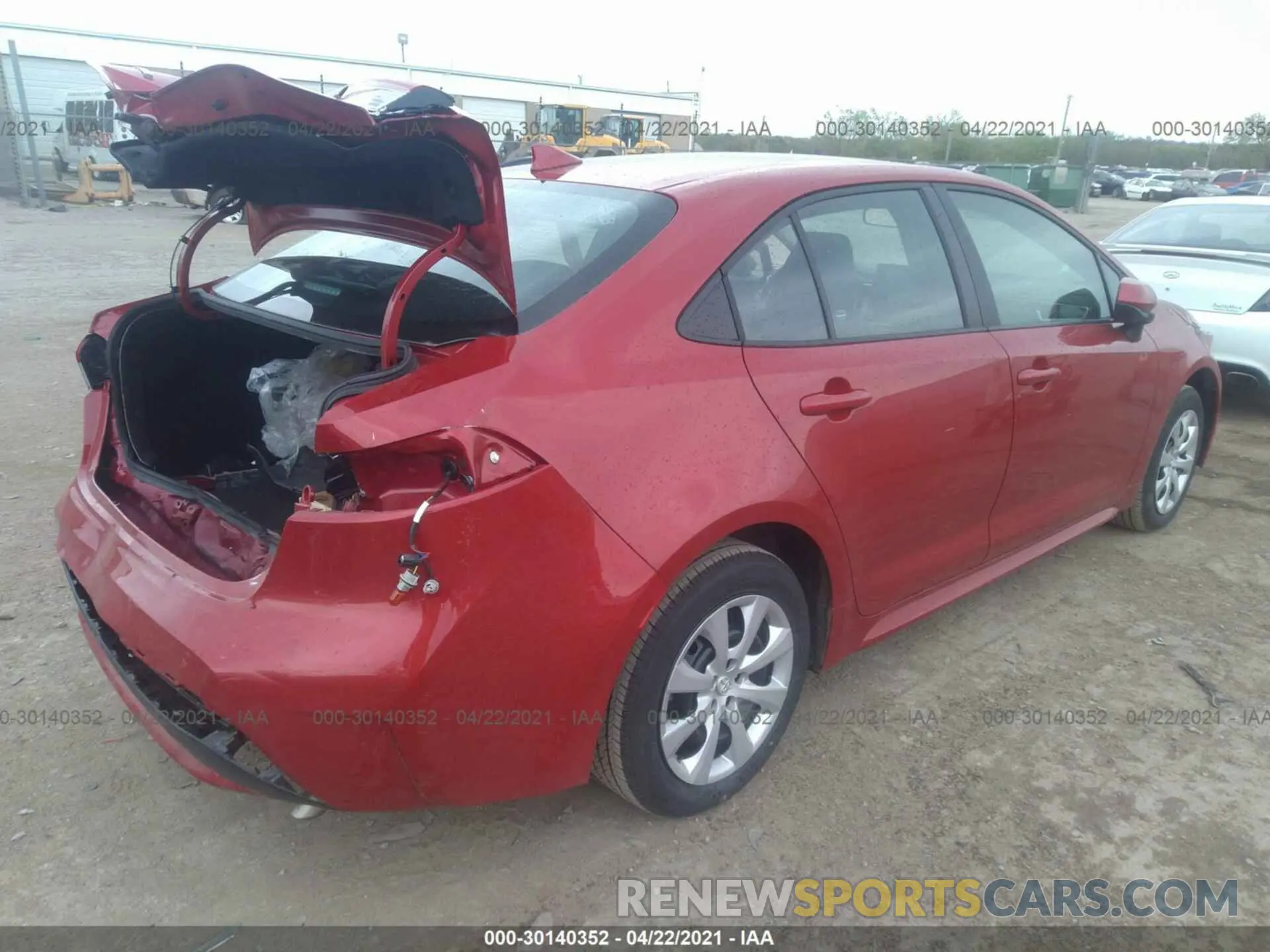 4 fotografías del automóvil dañado 5YFEPMAE7MP199188 TOYOTA COROLLA 2021