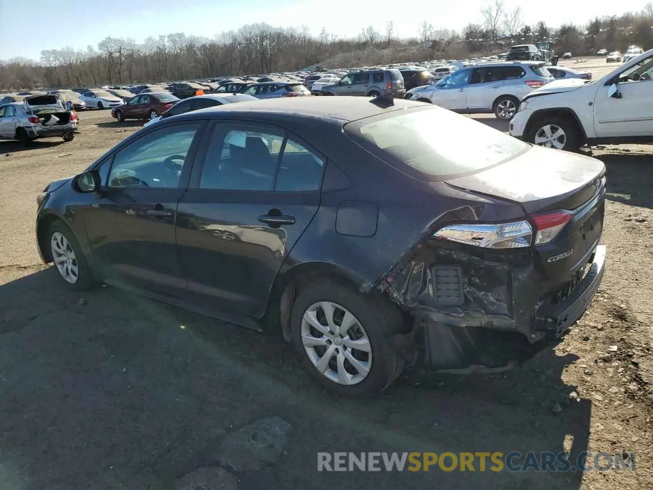 2 fotografías del automóvil dañado 5YFEPMAE7MP233226 TOYOTA COROLLA 2021