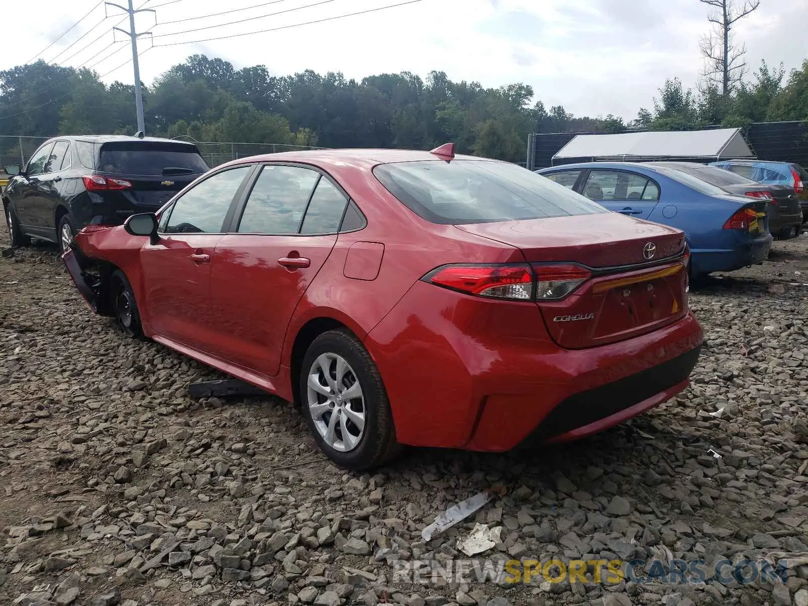 3 fotografías del automóvil dañado 5YFEPMAE7MP237910 TOYOTA COROLLA 2021