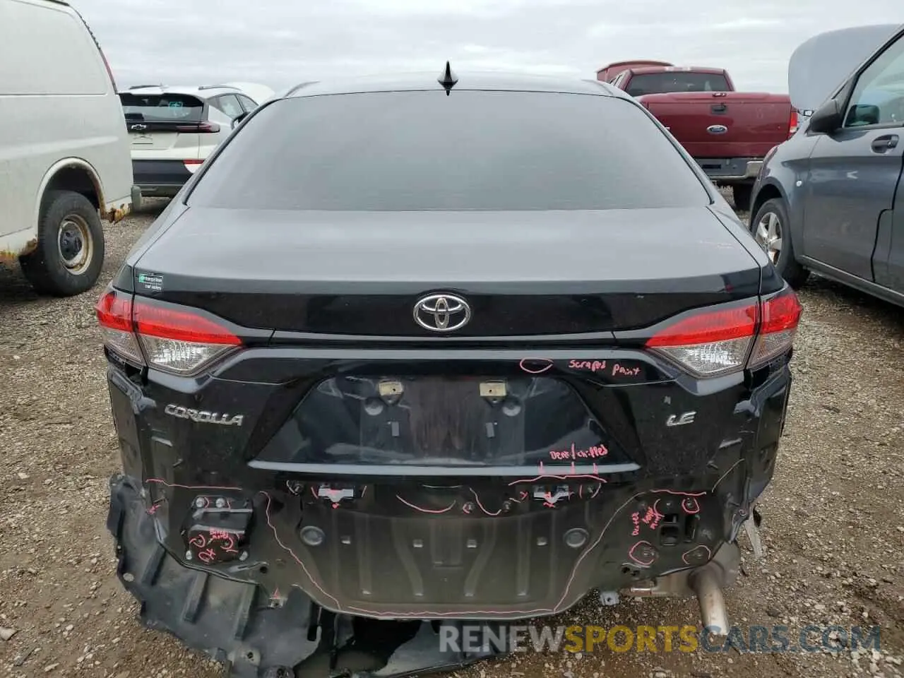 6 fotografías del automóvil dañado 5YFEPMAE8MP178303 TOYOTA COROLLA 2021
