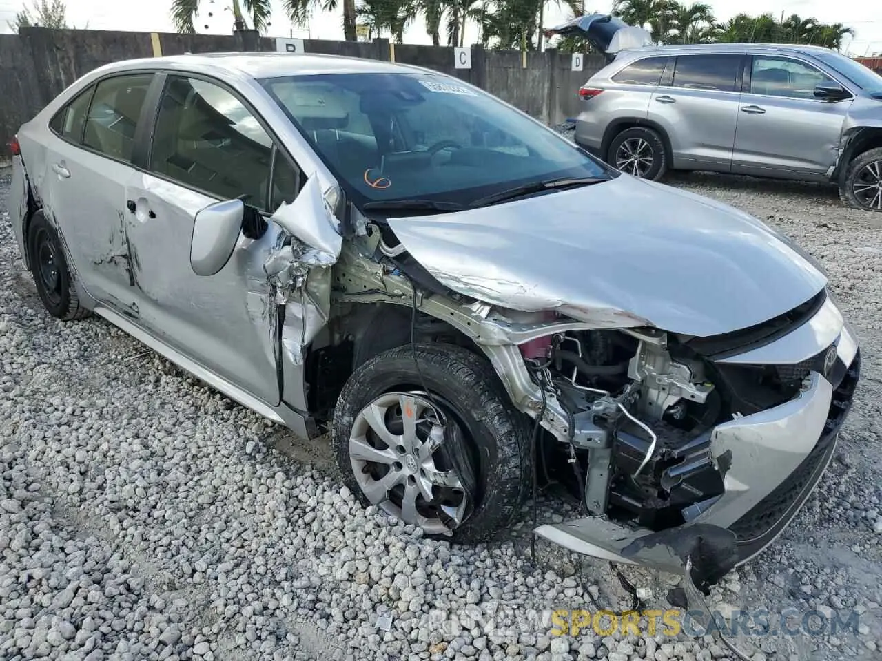 9 fotografías del automóvil dañado 5YFEPMAE8MP194906 TOYOTA COROLLA 2021