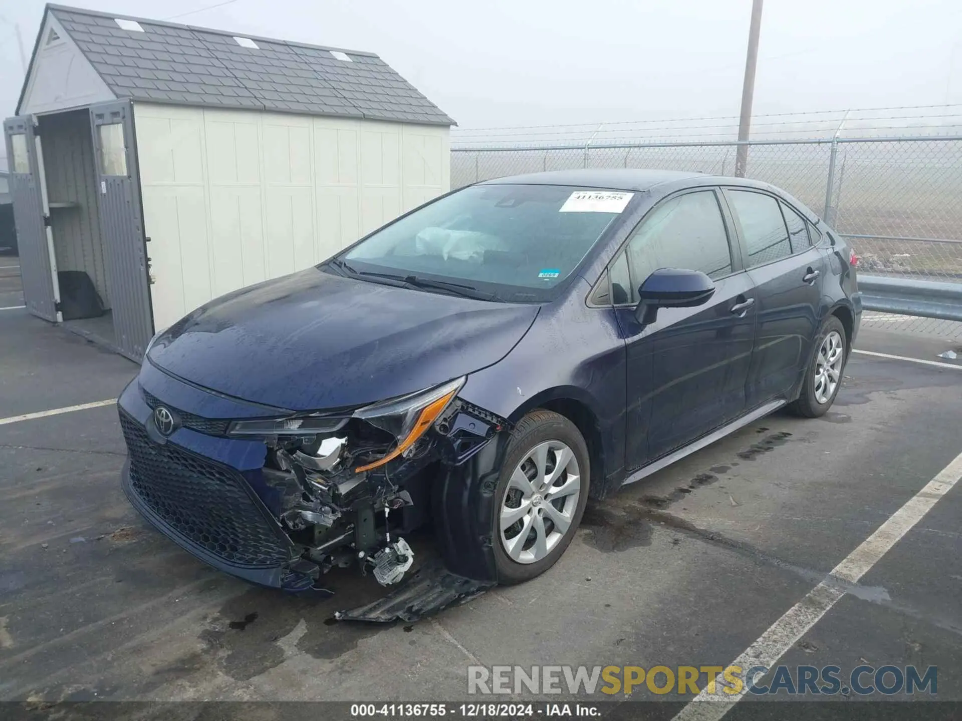 2 fotografías del automóvil dañado 5YFEPMAE8MP213194 TOYOTA COROLLA 2021