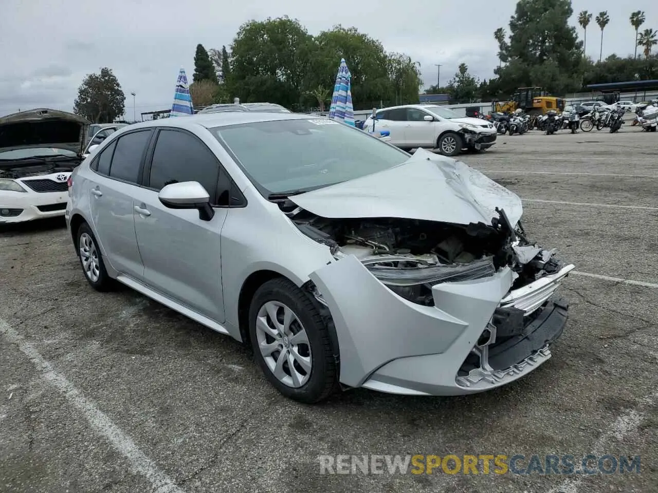 4 fotografías del automóvil dañado 5YFEPMAE8MP218623 TOYOTA COROLLA 2021