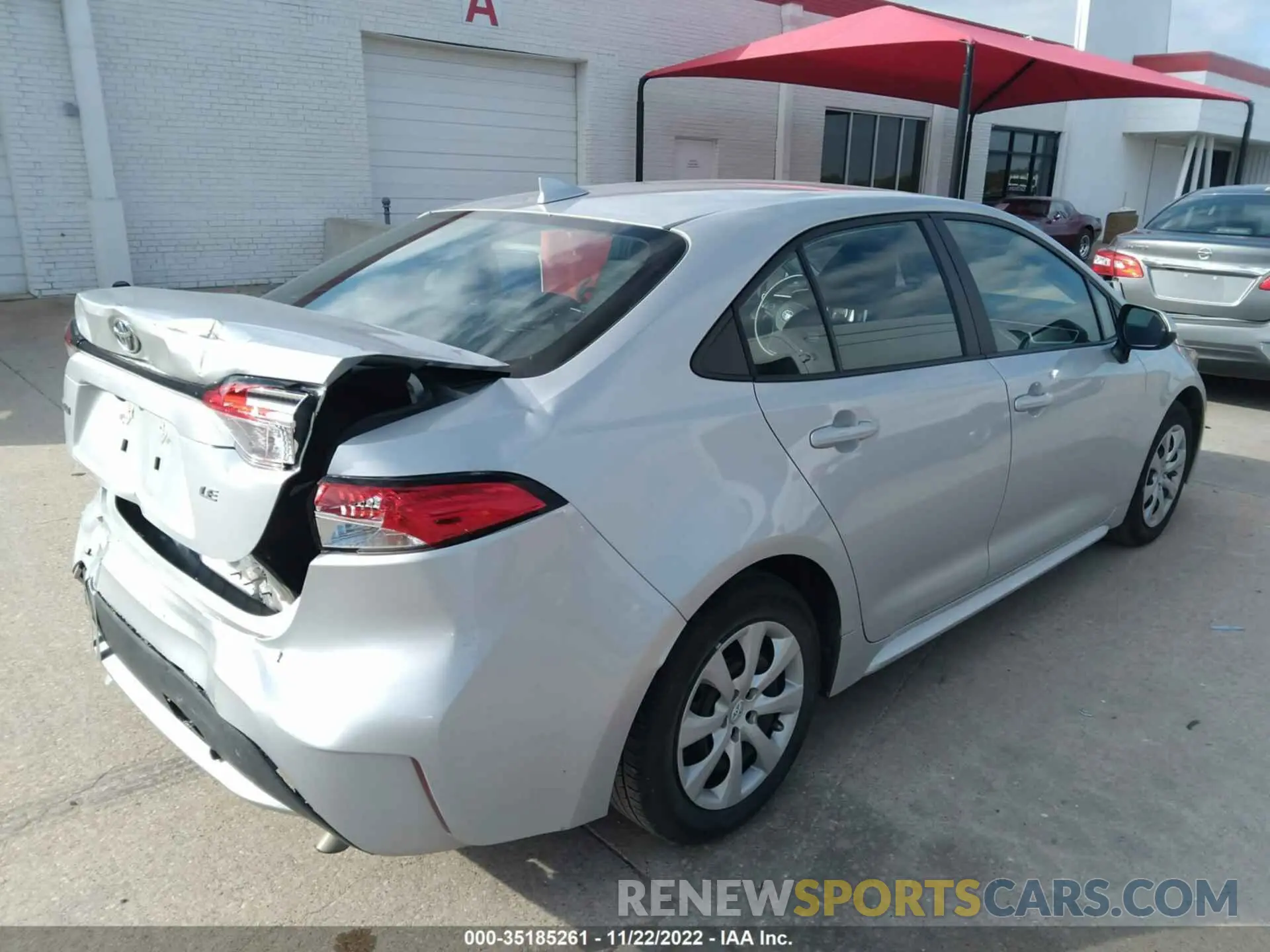 4 fotografías del automóvil dañado 5YFEPMAE8MP222185 TOYOTA COROLLA 2021