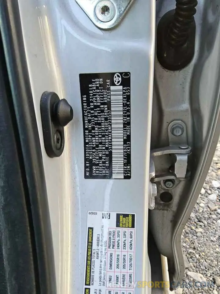 12 fotografías del automóvil dañado 5YFEPMAE8MP233557 TOYOTA COROLLA 2021