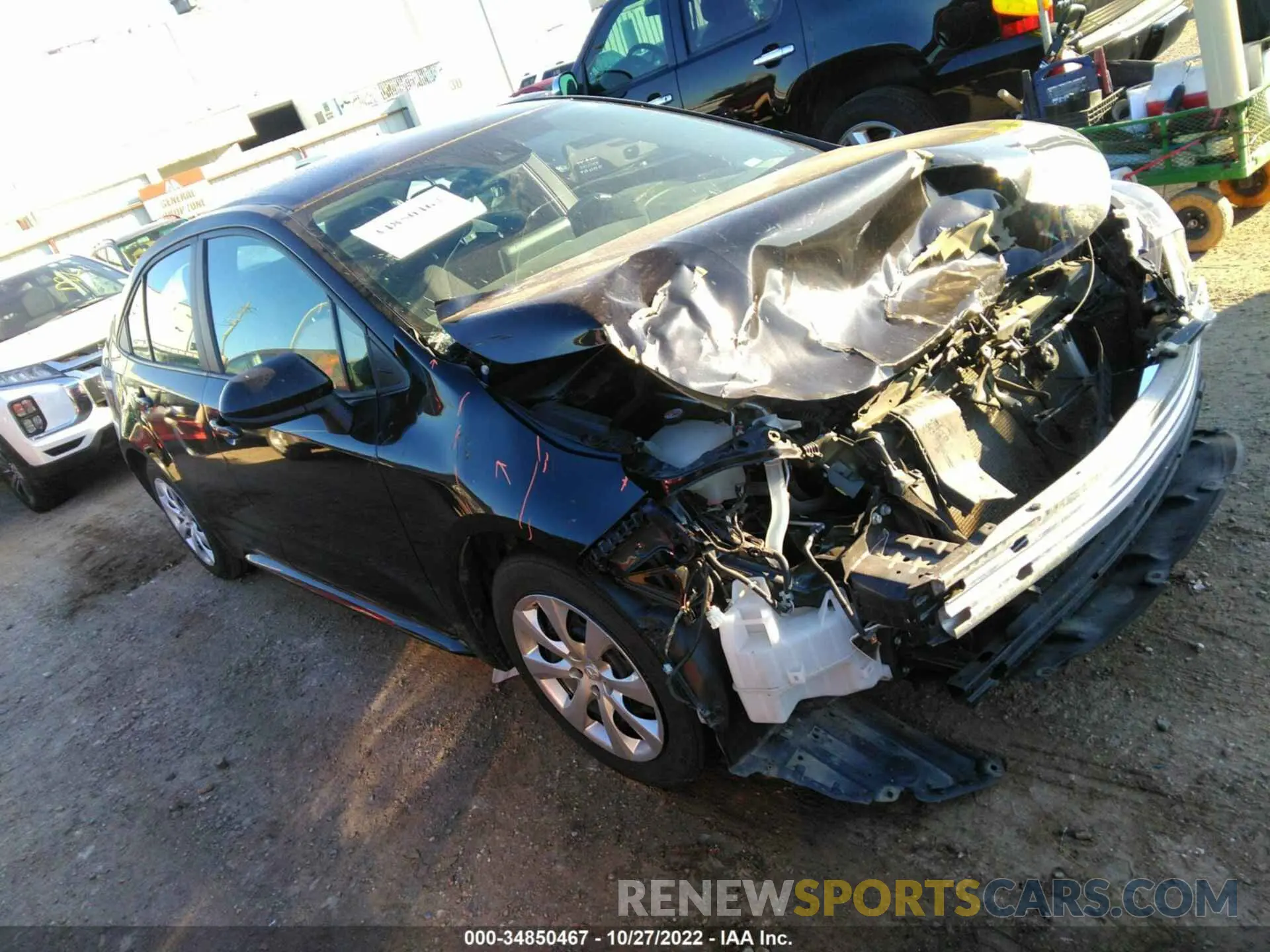 1 fotografías del automóvil dañado 5YFEPMAE9MP190279 TOYOTA COROLLA 2021