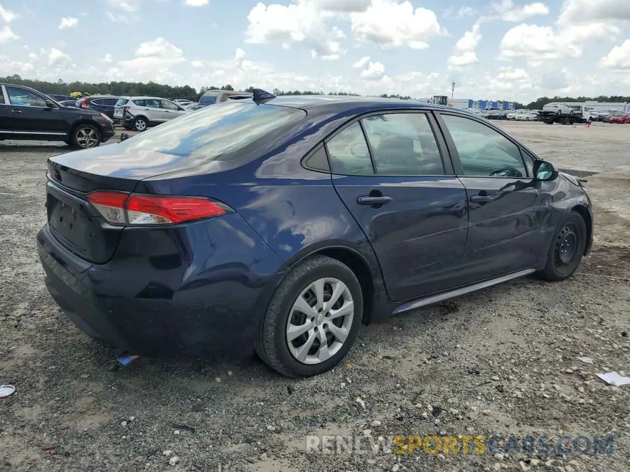 3 fotografías del automóvil dañado 5YFEPMAE9MP224351 TOYOTA COROLLA 2021