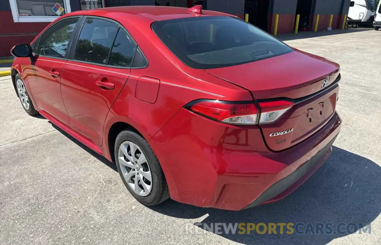 3 fotografías del automóvil dañado 5YFEPMAE9MP238637 TOYOTA COROLLA 2021