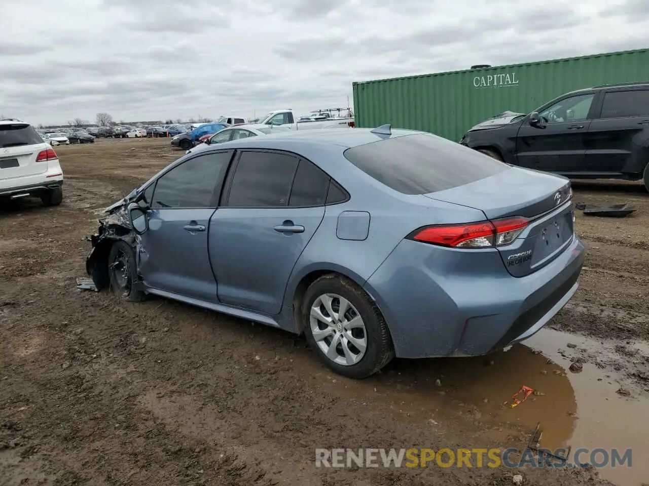 2 fotografías del automóvil dañado 5YFEPMAEXMP164564 TOYOTA COROLLA 2021