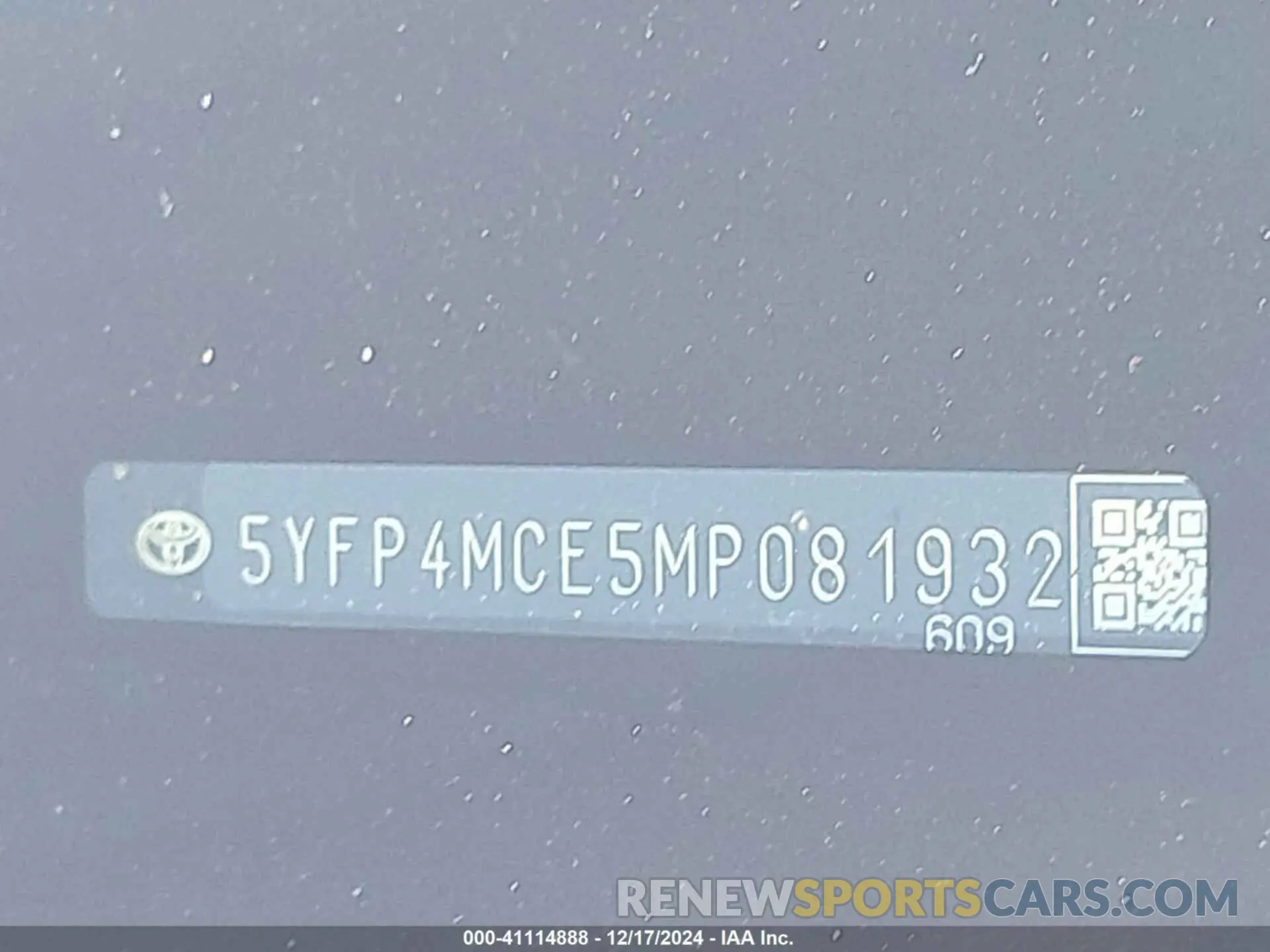 9 fotografías del automóvil dañado 5YFP4MCE5MP081932 TOYOTA COROLLA 2021