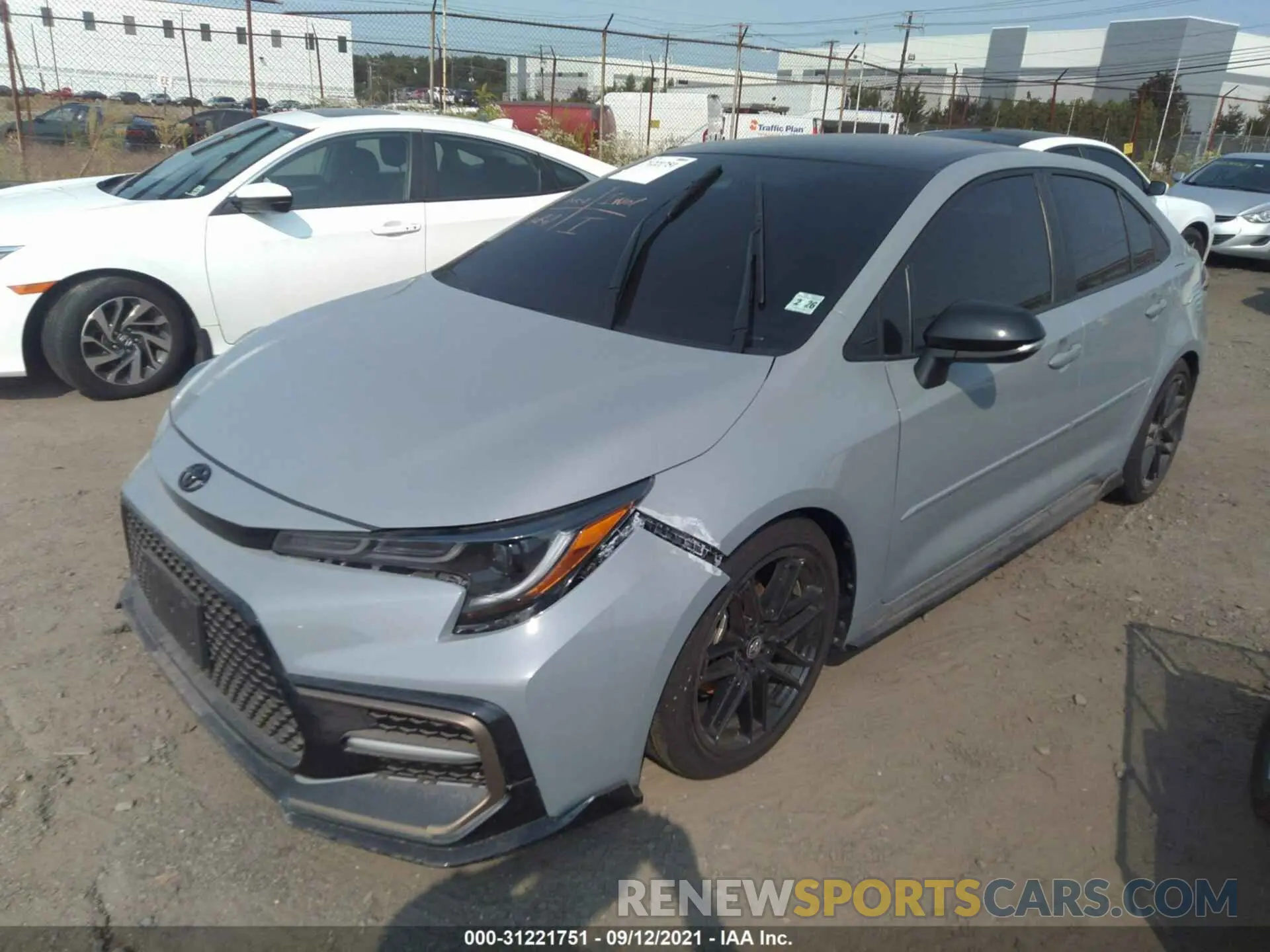 2 fotografías del automóvil dañado 5YFS4MCE4MP078420 TOYOTA COROLLA 2021