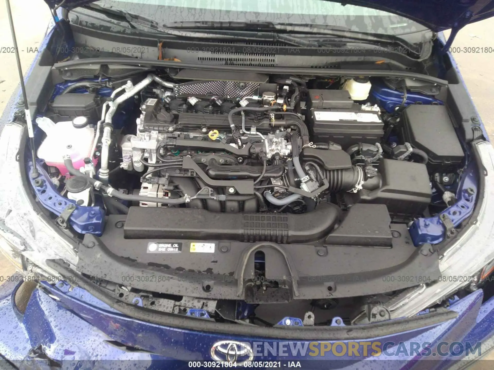 10 fotografías del automóvil dañado 5YFS4MCE7MP087466 TOYOTA COROLLA 2021