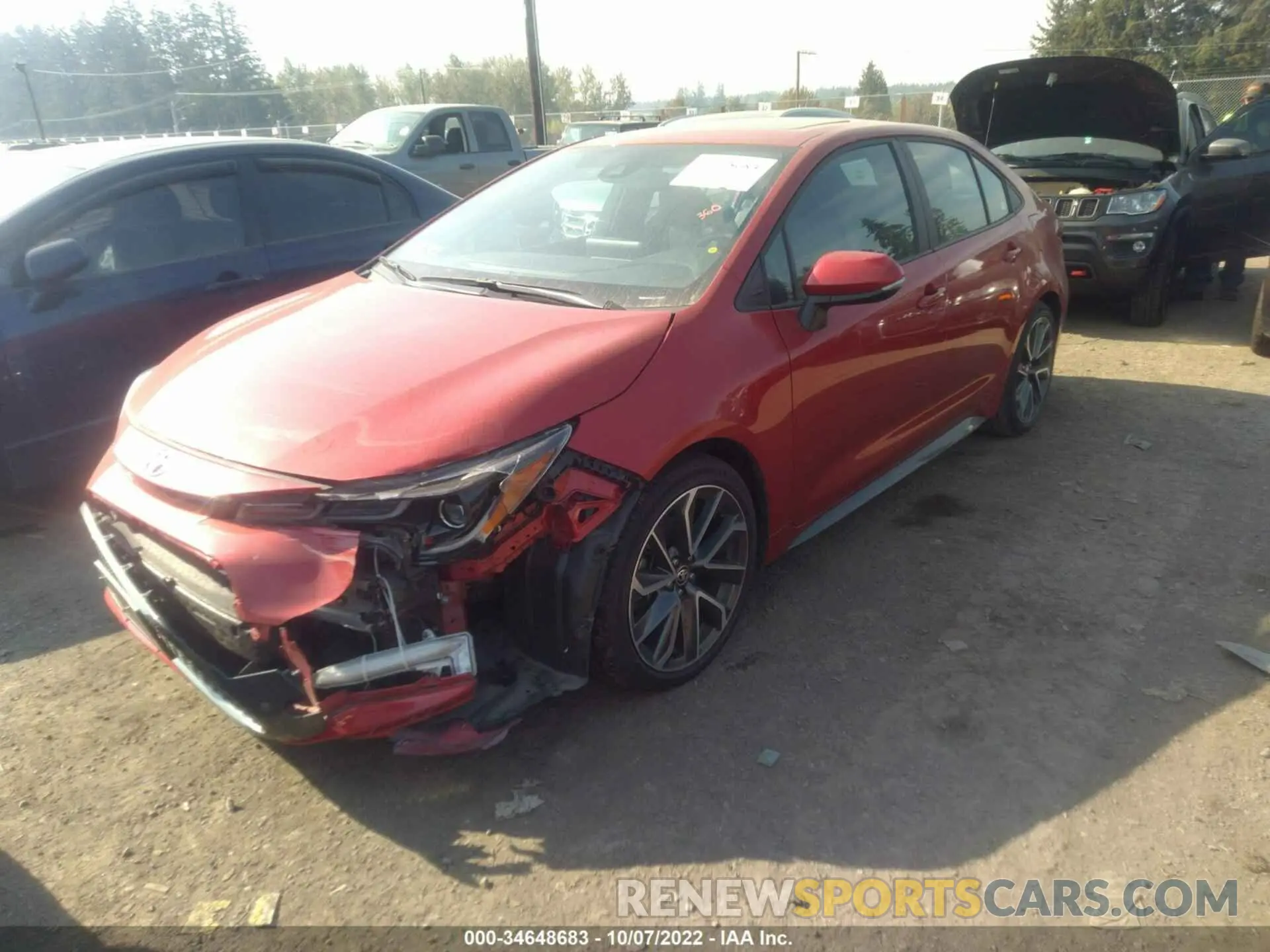 2 fotografías del automóvil dañado 5YFT4MCE7MP083938 TOYOTA COROLLA 2021