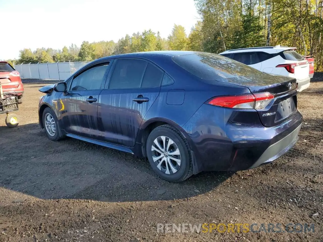 2 fotografías del automóvil dañado JTDBAMDE2MJ015649 TOYOTA COROLLA 2021