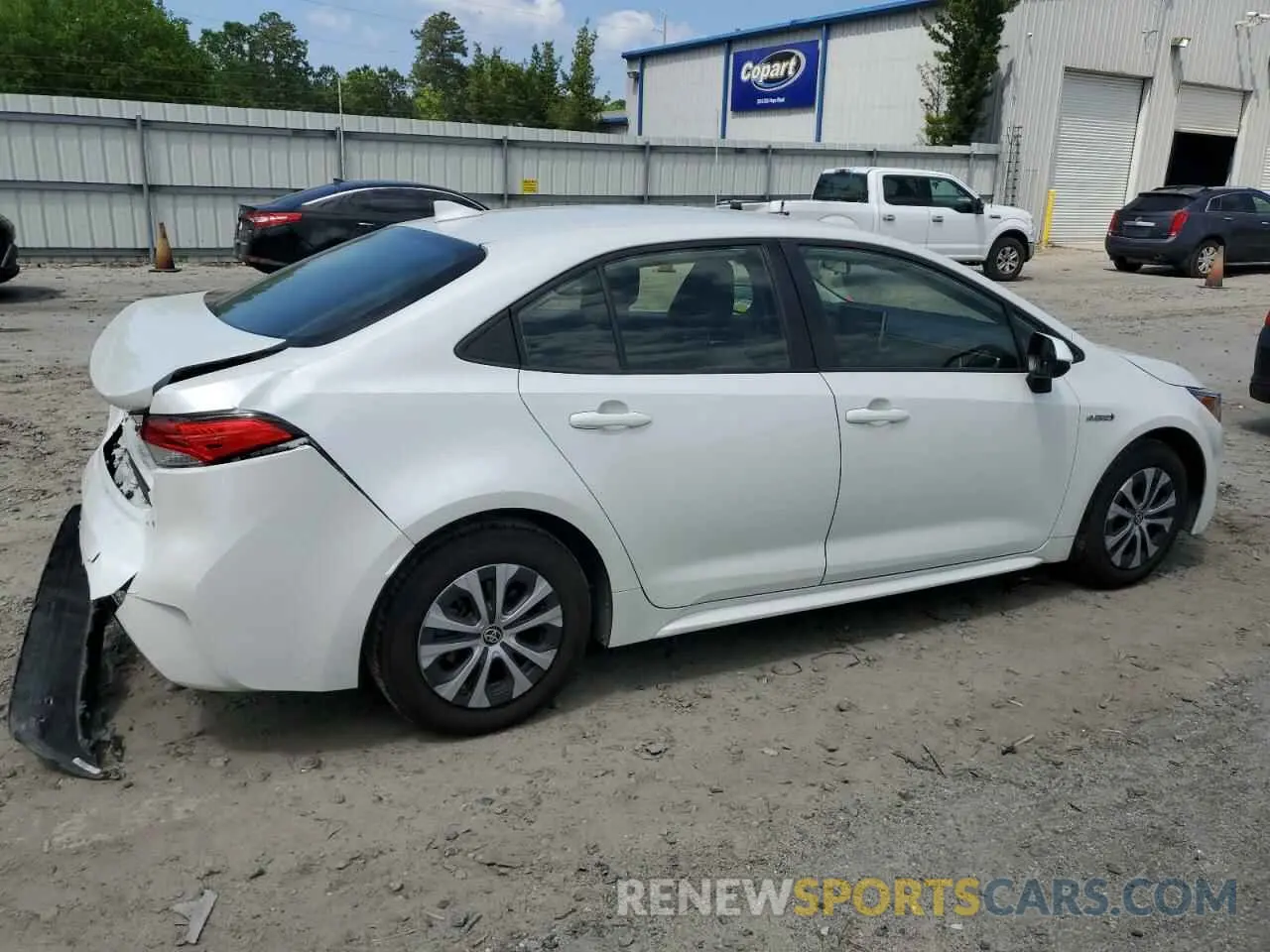 3 fotografías del automóvil dañado JTDEAMDE0MJ017526 TOYOTA COROLLA 2021