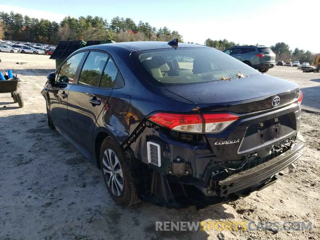 3 fotografías del automóvil dañado JTDEAMDE0MJ026405 TOYOTA COROLLA 2021
