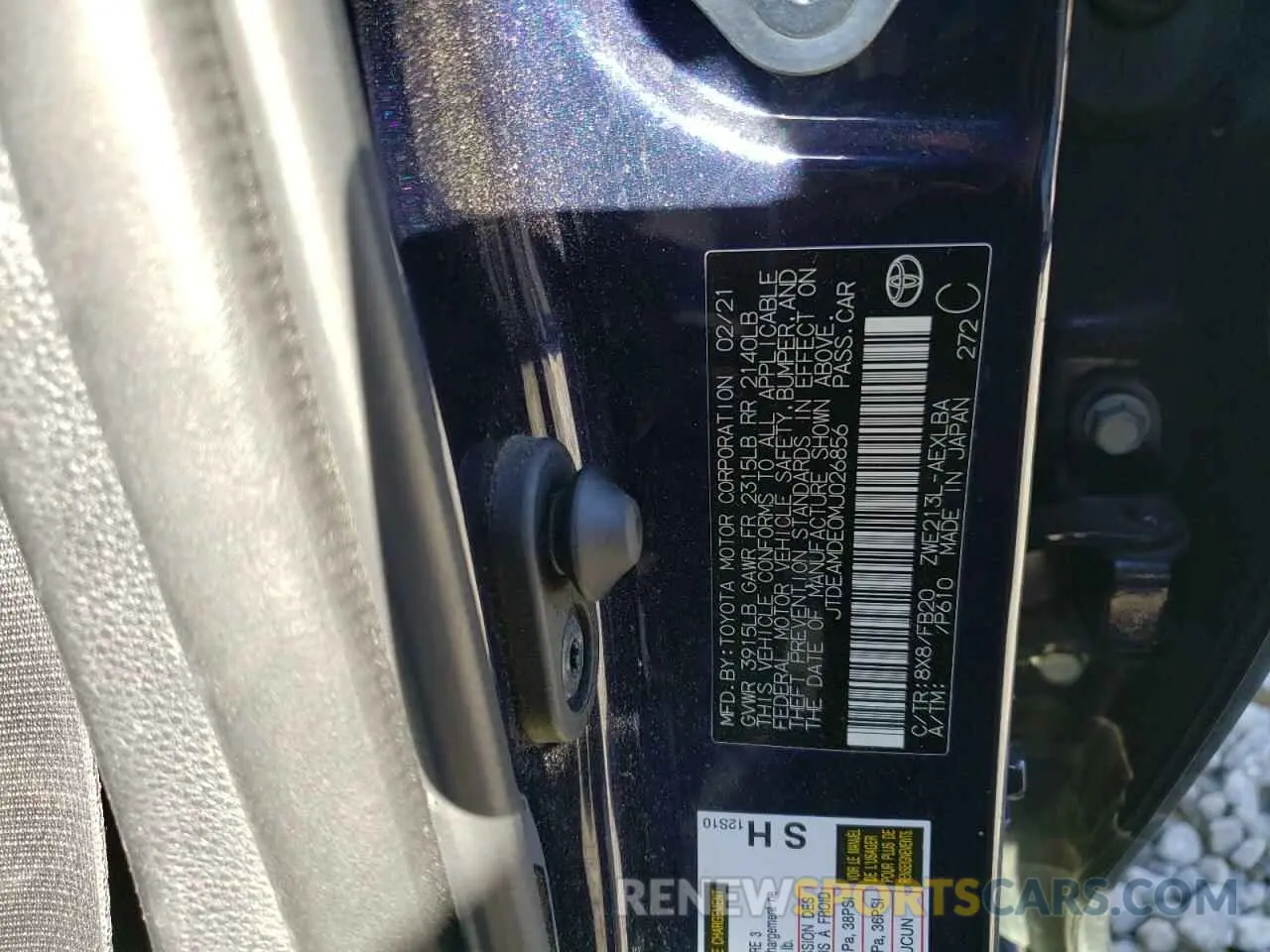 13 fotografías del automóvil dañado JTDEAMDE0MJ026856 TOYOTA COROLLA 2021
