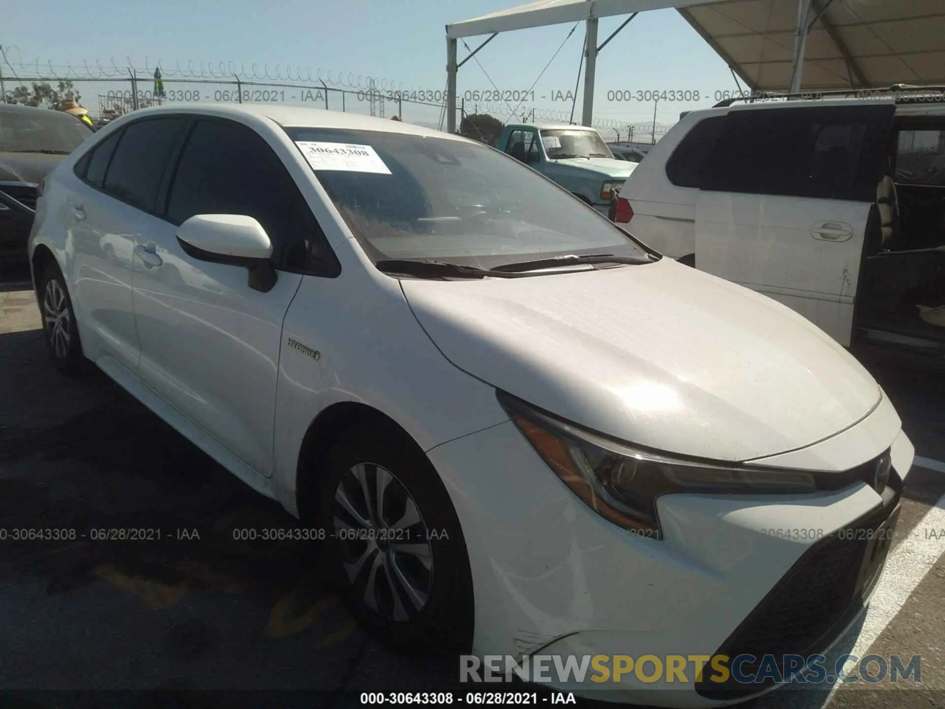 1 fotografías del automóvil dañado JTDEAMDE1MJ006602 TOYOTA COROLLA 2021