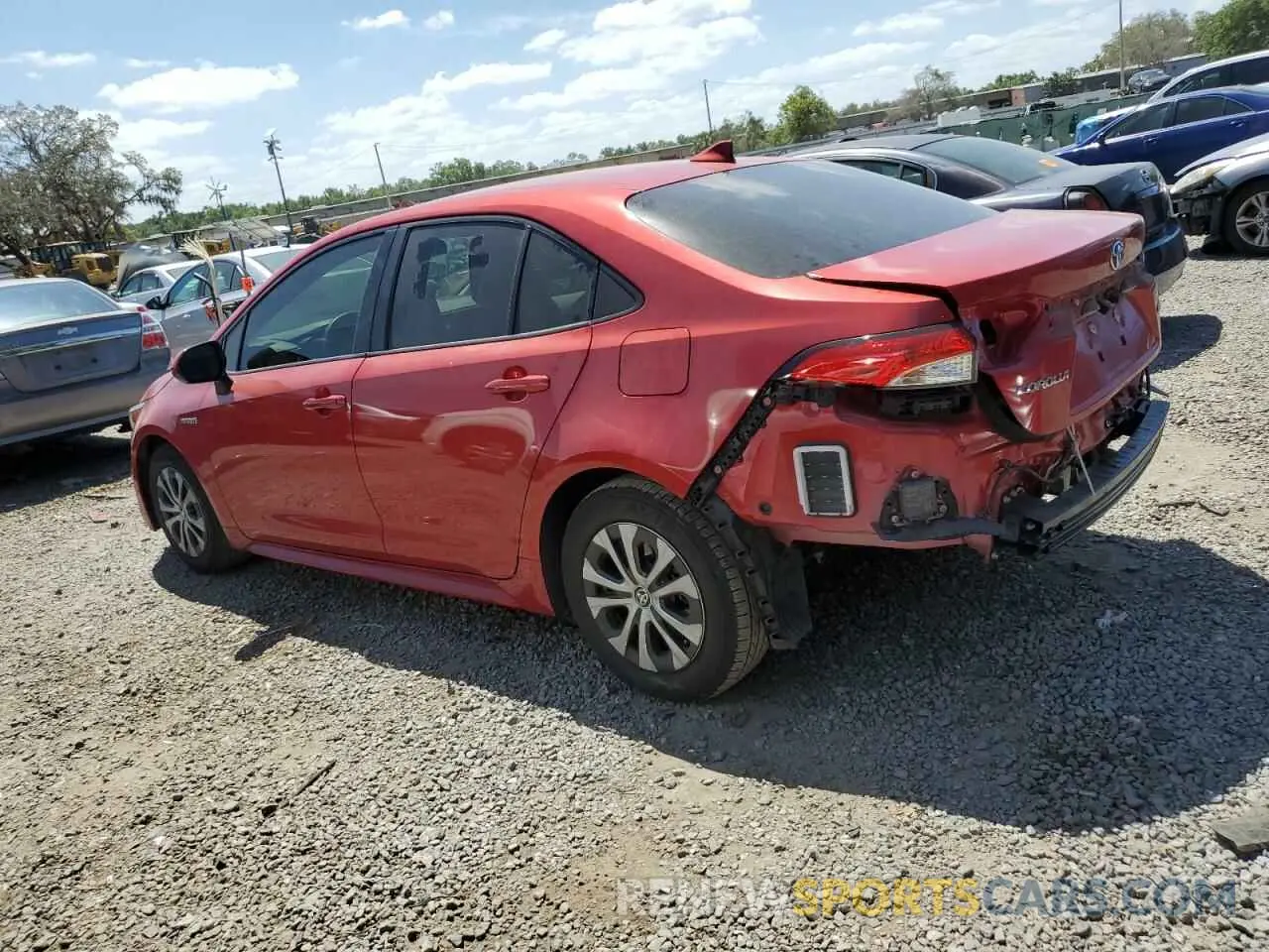 2 fotografías del automóvil dañado JTDEAMDE1MJ019110 TOYOTA COROLLA 2021