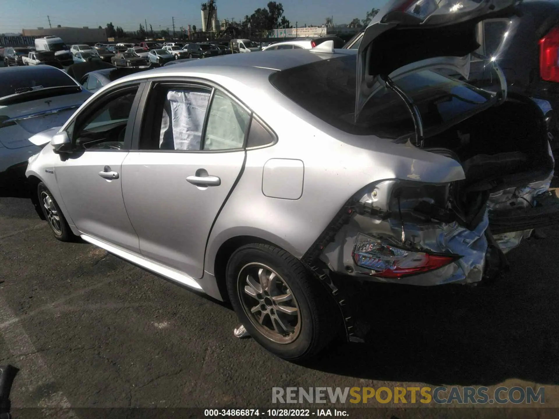 3 fotografías del automóvil dañado JTDEAMDE2MJ000145 TOYOTA COROLLA 2021