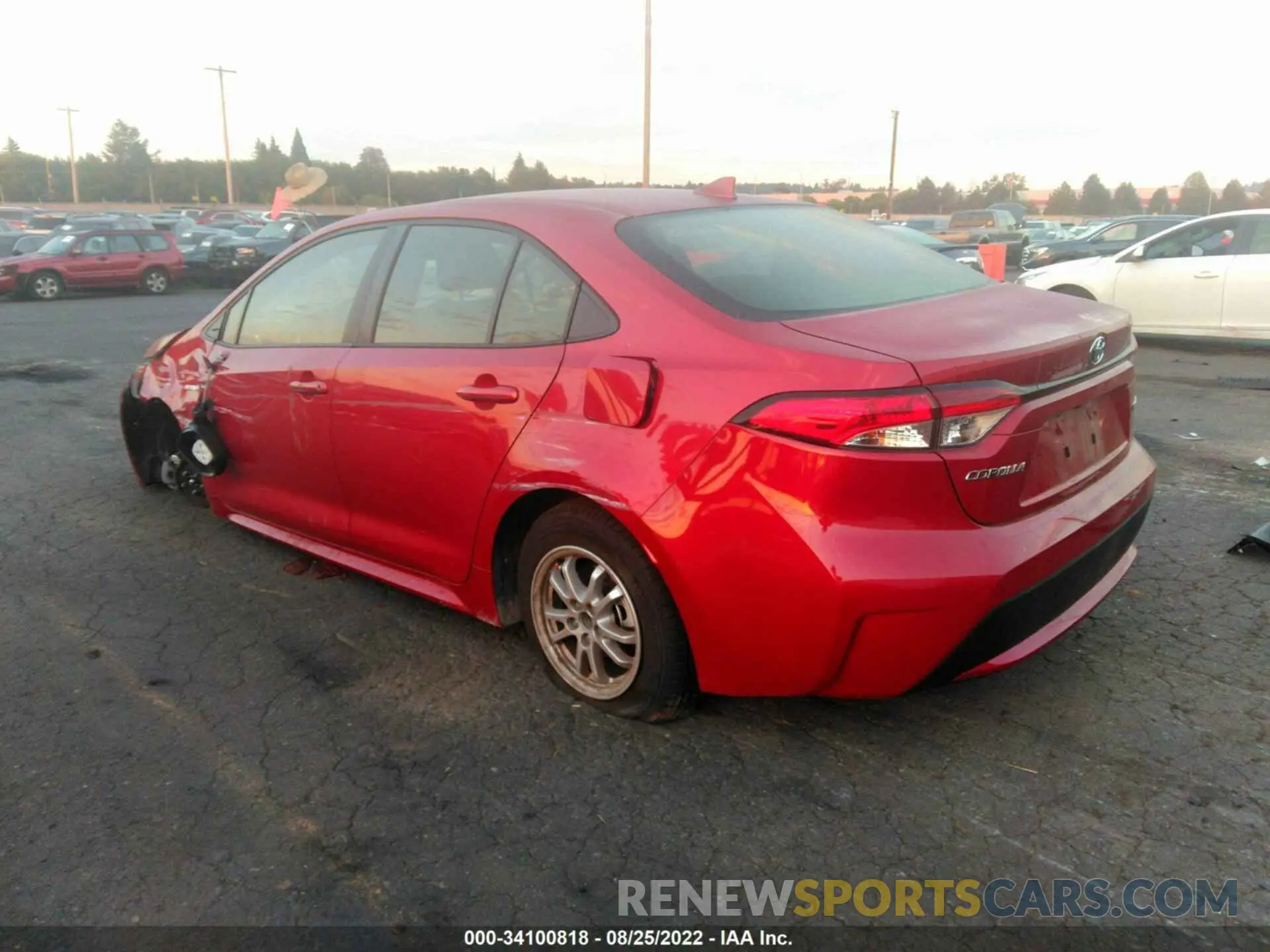3 fotografías del automóvil dañado JTDEAMDE2MJ024851 TOYOTA COROLLA 2021