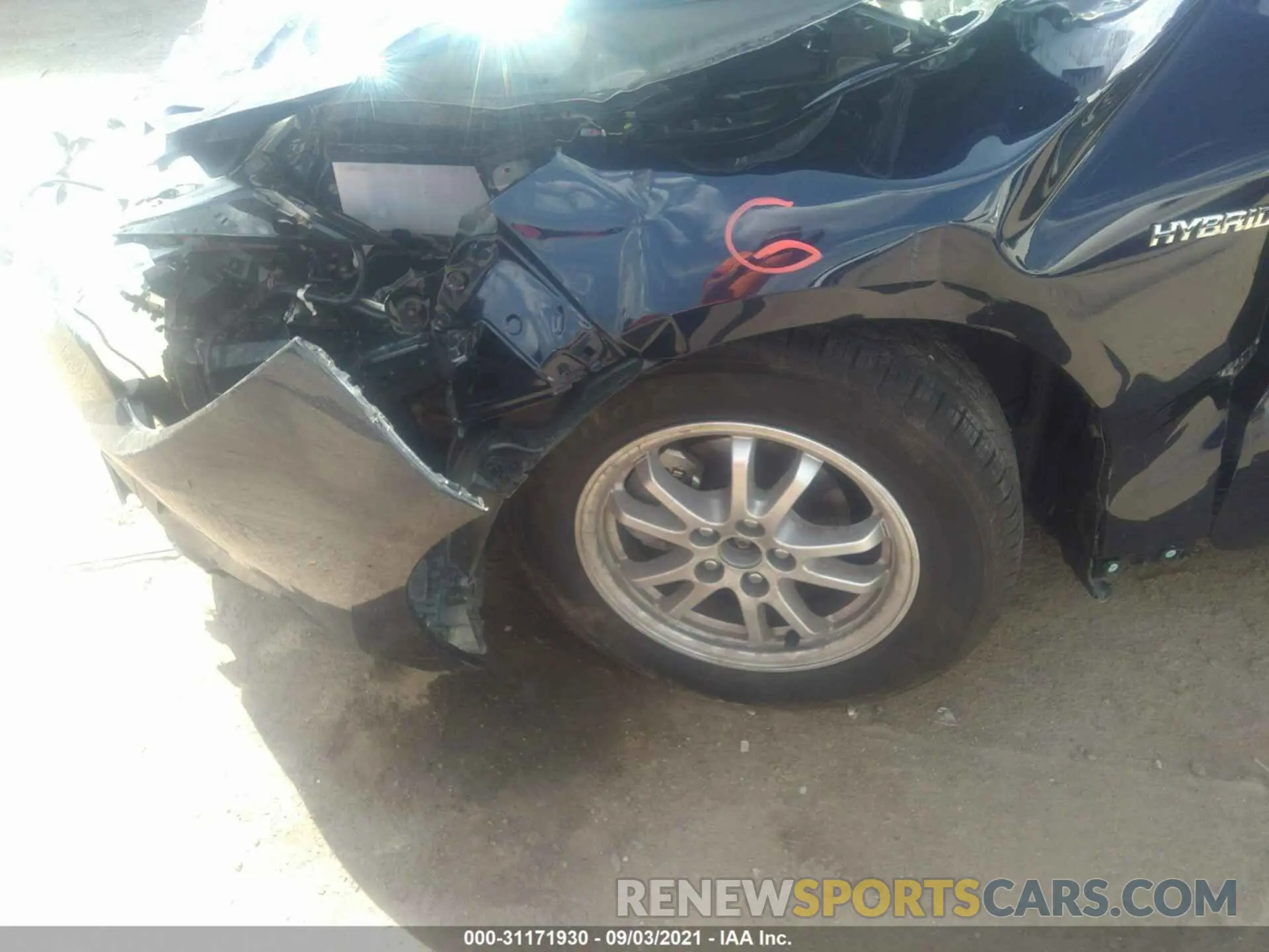 11 fotografías del automóvil dañado JTDEAMDE3MJ029699 TOYOTA COROLLA 2021