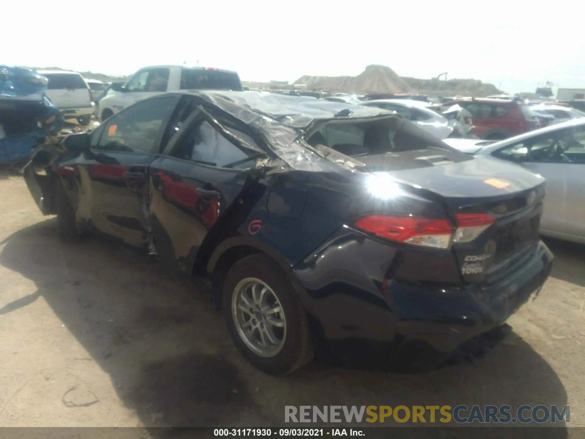 3 fotografías del automóvil dañado JTDEAMDE3MJ029699 TOYOTA COROLLA 2021