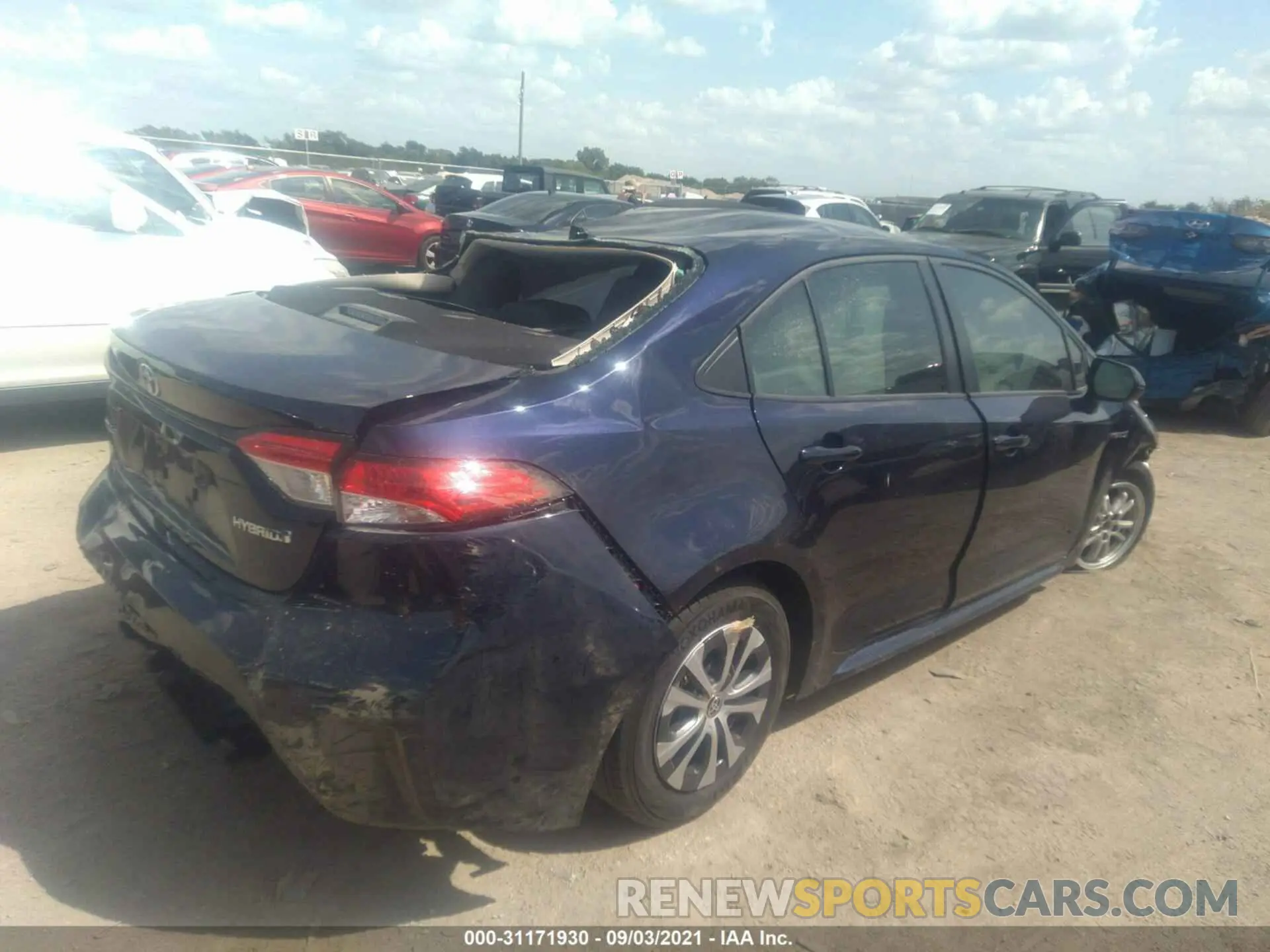 4 fotografías del automóvil dañado JTDEAMDE3MJ029699 TOYOTA COROLLA 2021