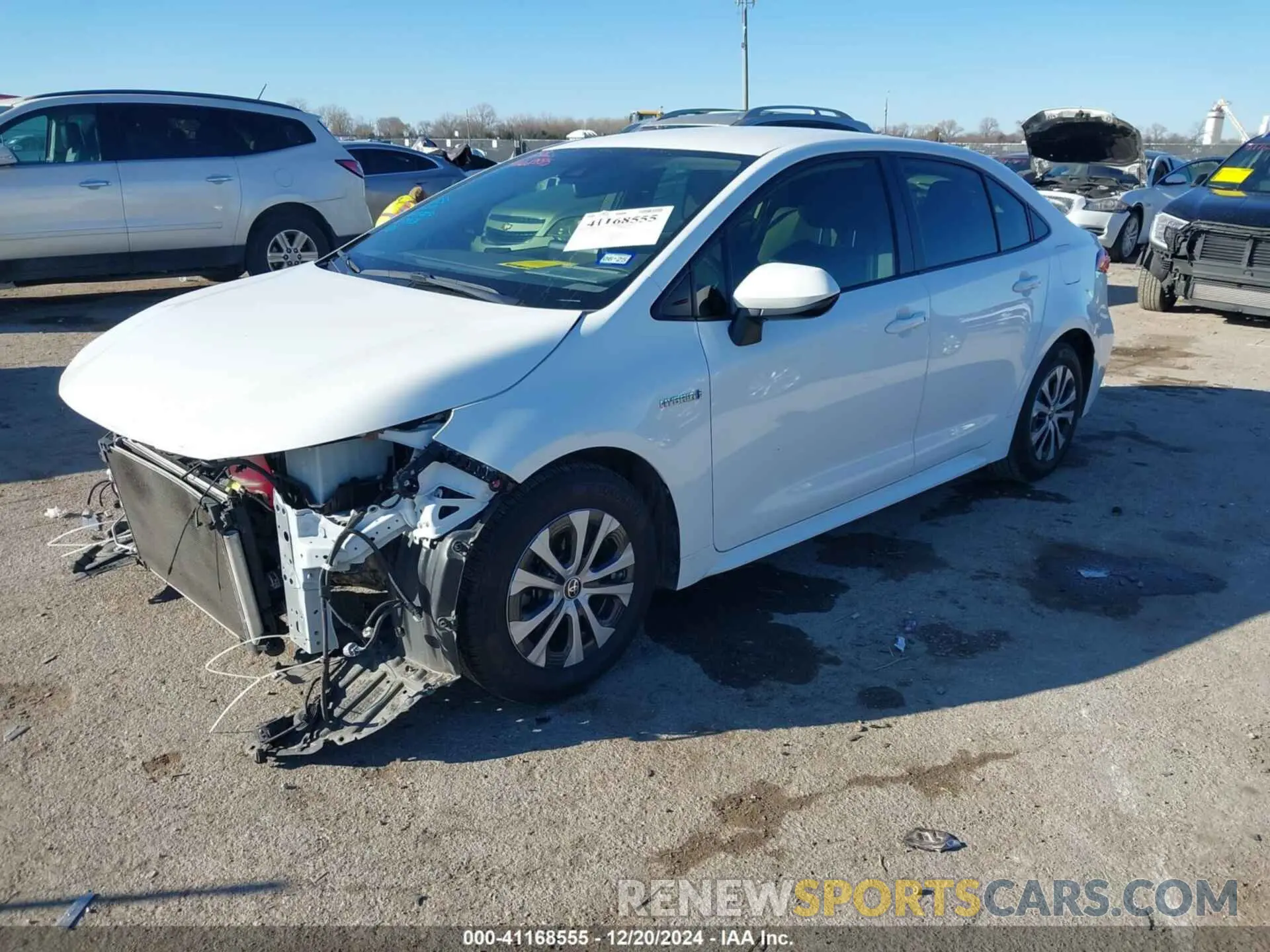 2 fotografías del automóvil dañado JTDEAMDE3MJ034434 TOYOTA COROLLA 2021