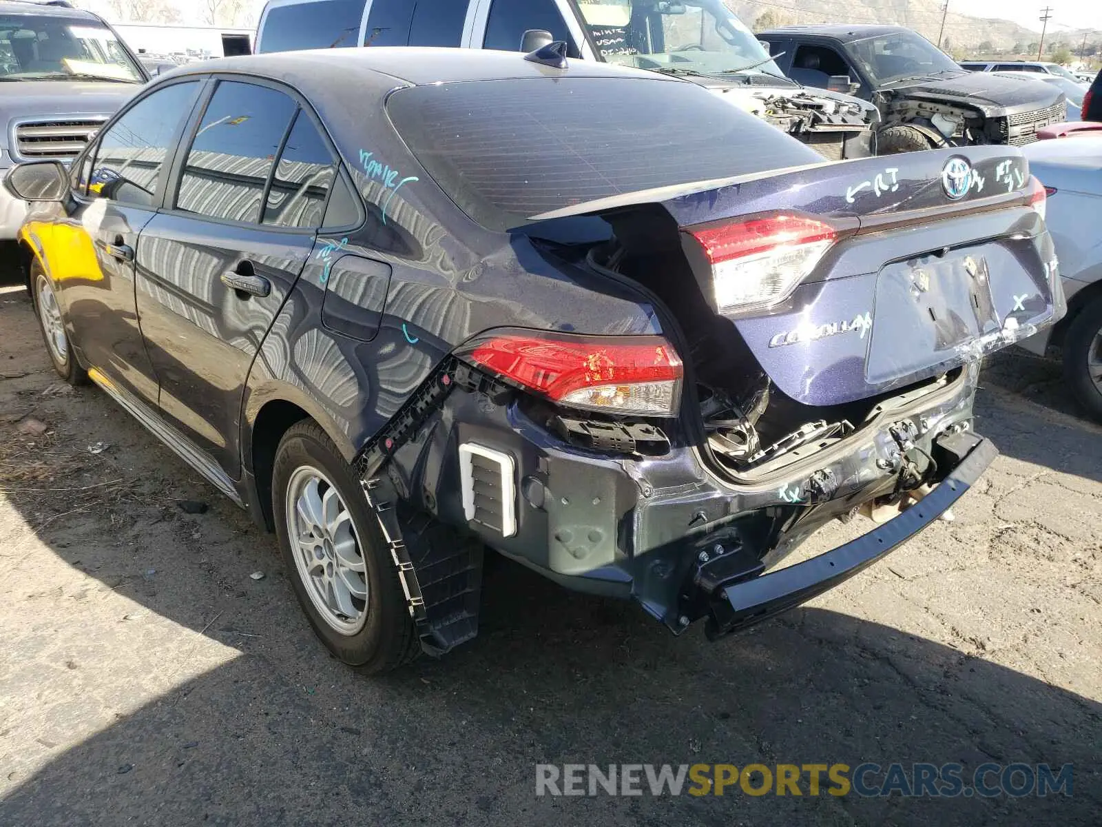 3 fotografías del automóvil dañado JTDEAMDE5MJ009339 TOYOTA COROLLA 2021