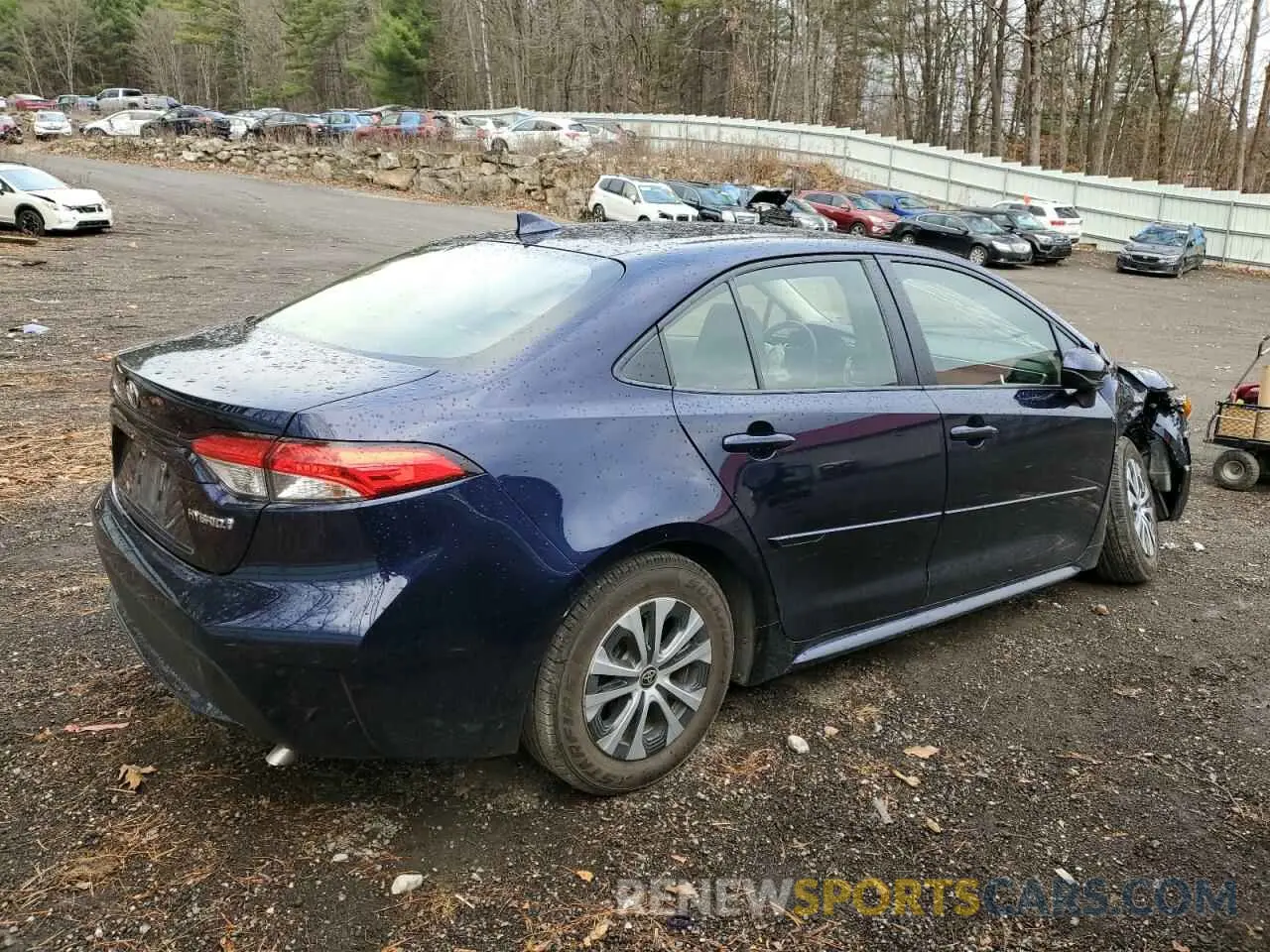 3 fotografías del automóvil dañado JTDEAMDE5MJ032426 TOYOTA COROLLA 2021
